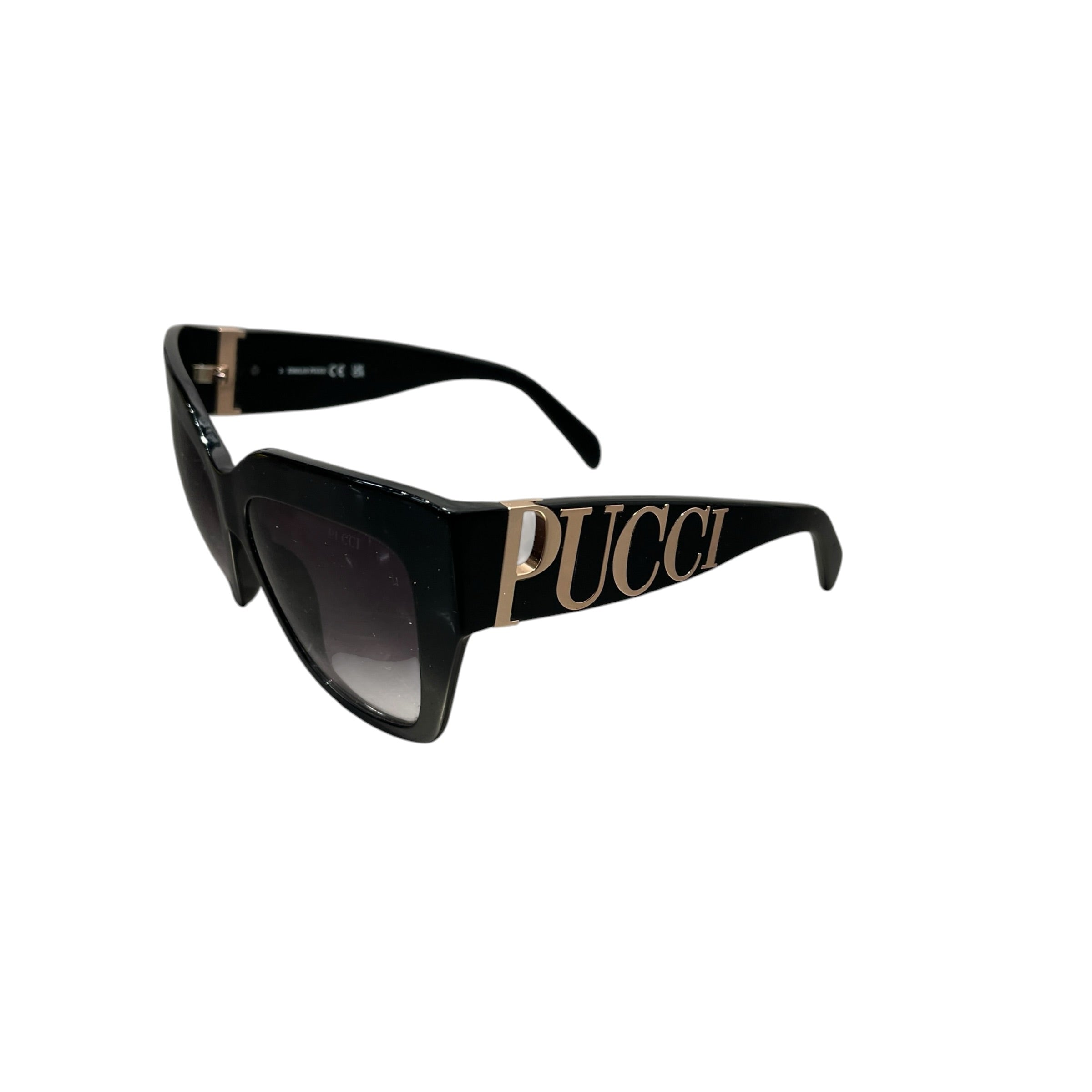 EMILIO PUCCI/Sunglasses/Celluloid/BLK/L's/ep172 gld side logo view 2