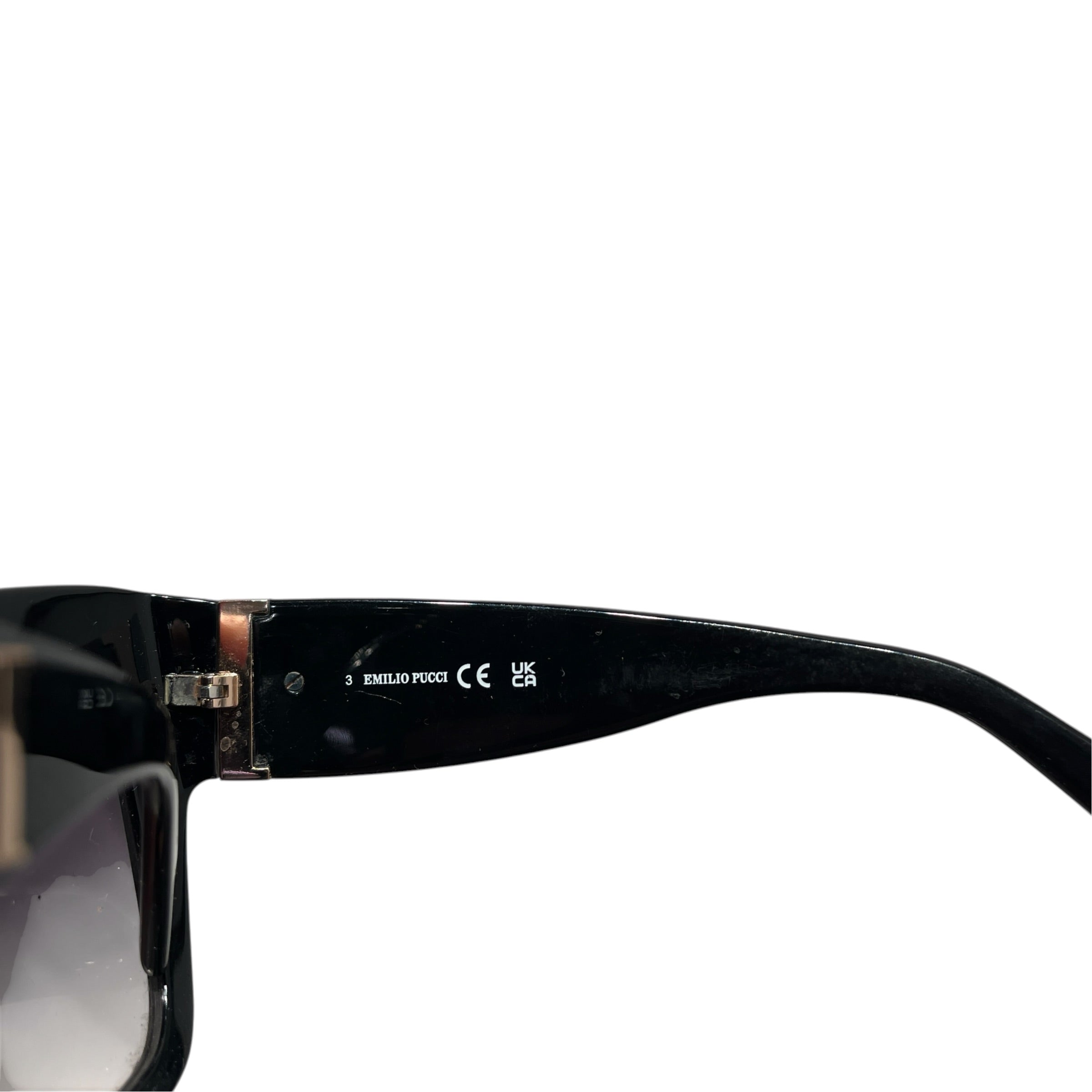 EMILIO PUCCI/Sunglasses/Celluloid/BLK/L's/ep172 gld side logo view 6