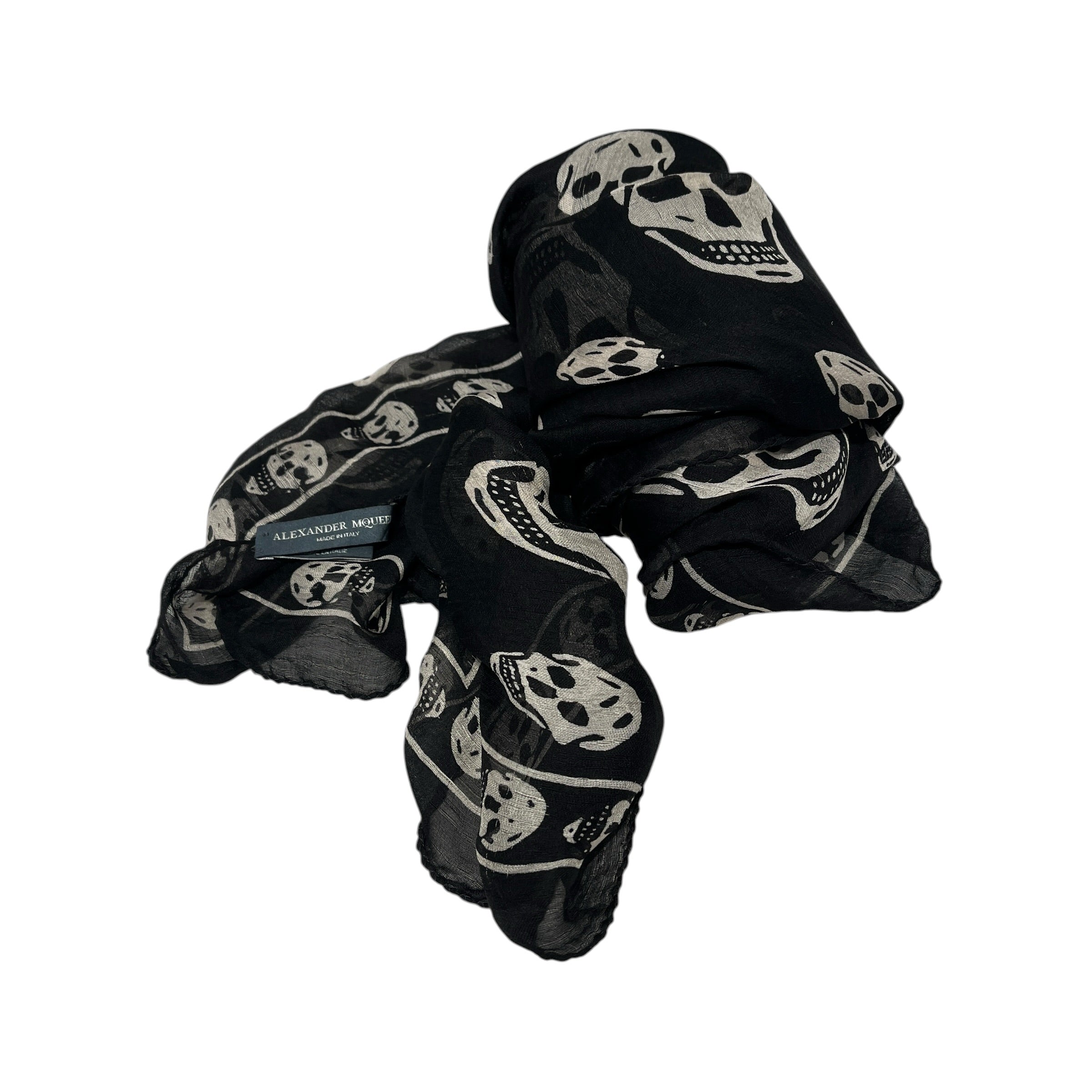 Alexander McQueen/Scarf/Graphic/Cotton/BLK/M's/Skull Print Scarf view 1
