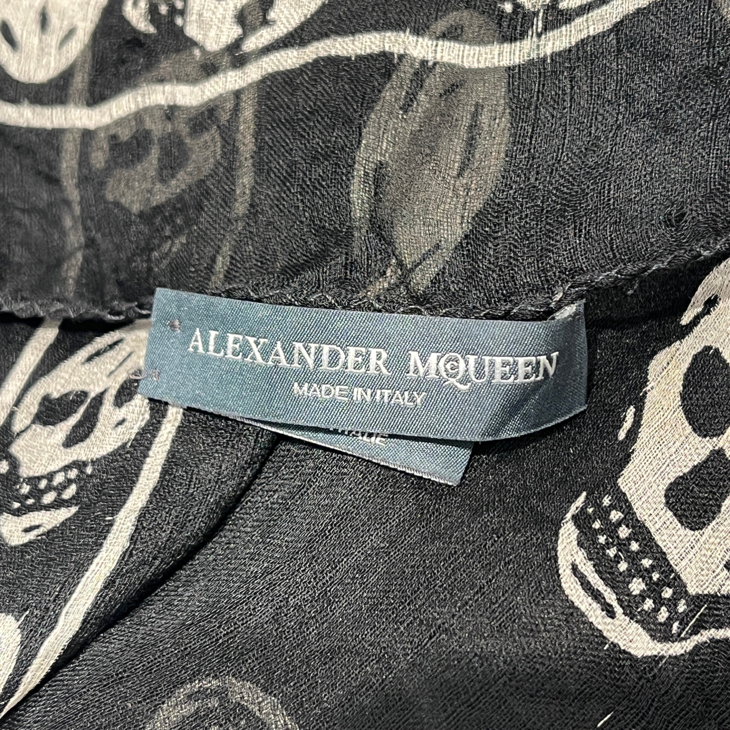 Alexander McQueen/Scarf/Graphic/Cotton/BLK/M's/Skull Print Scarf view 2