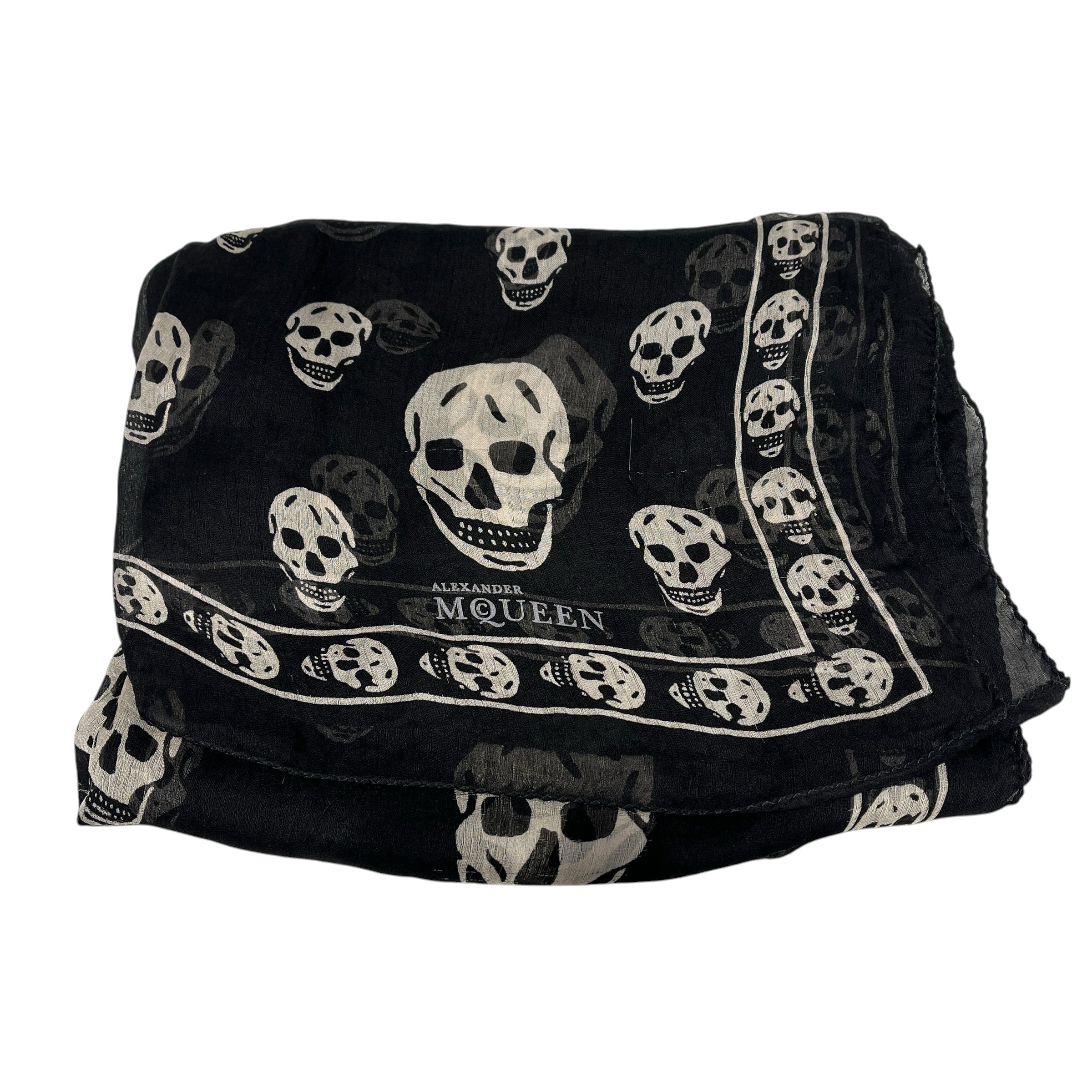 Alexander McQueen/Scarf/Graphic/Cotton/BLK/M's/Skull Print Scarf view 3