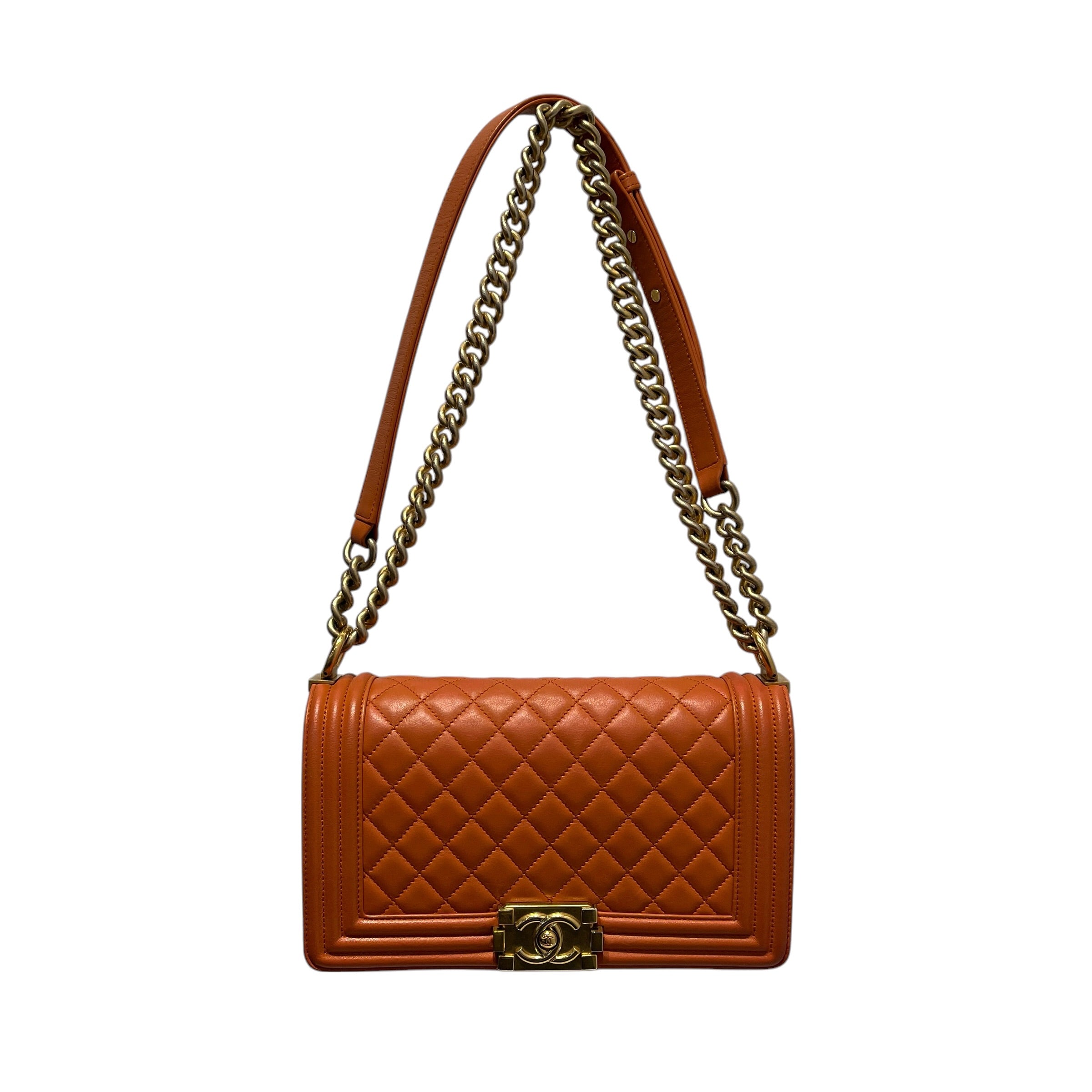 CHANEL/Cross Body Bag/Leather/ORN/MEDIUM BOY BAG view 1