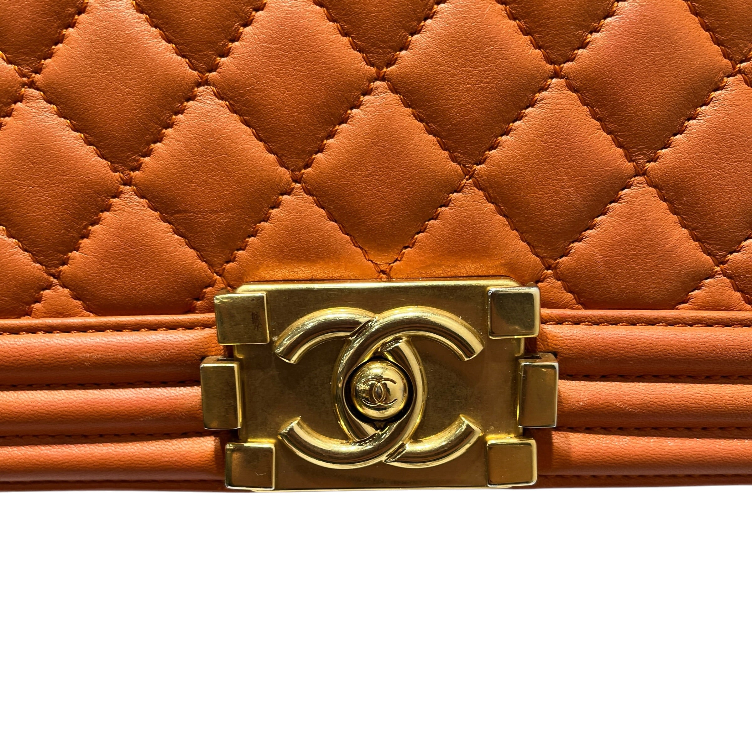 CHANEL/Cross Body Bag/Leather/ORN/MEDIUM BOY BAG view 11