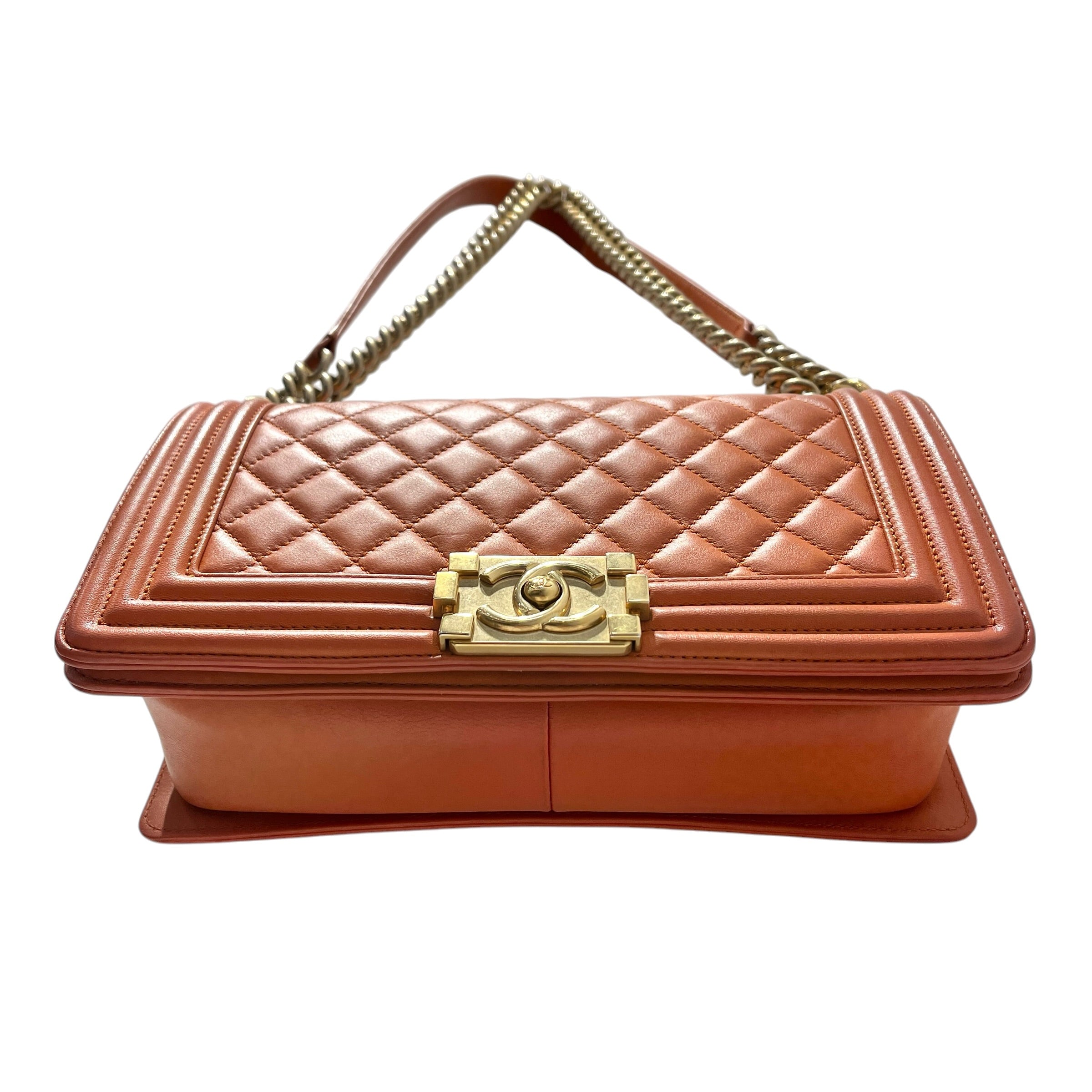 CHANEL/Cross Body Bag/Leather/ORN/MEDIUM BOY BAG view 5