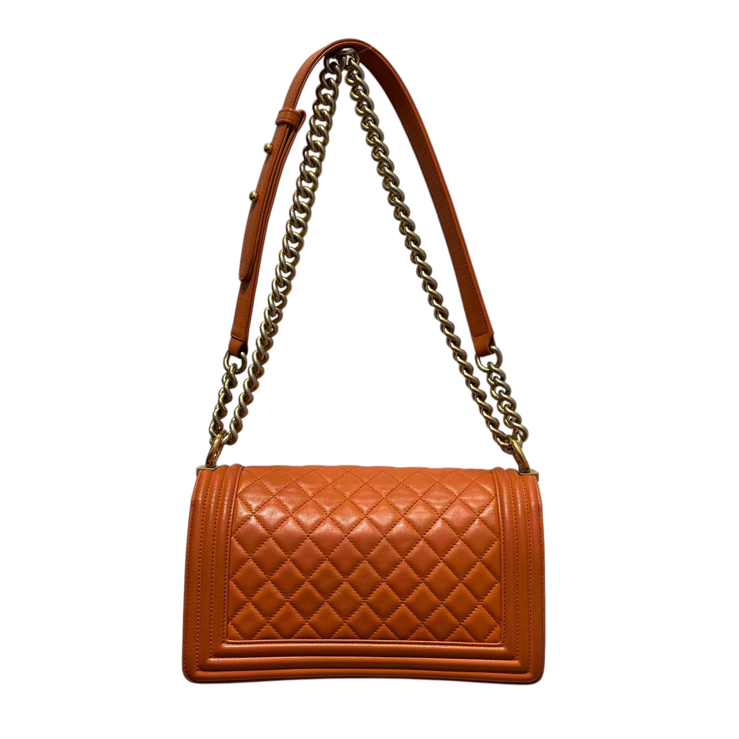 CHANEL/Cross Body Bag/Leather/ORN/MEDIUM BOY BAG view 2