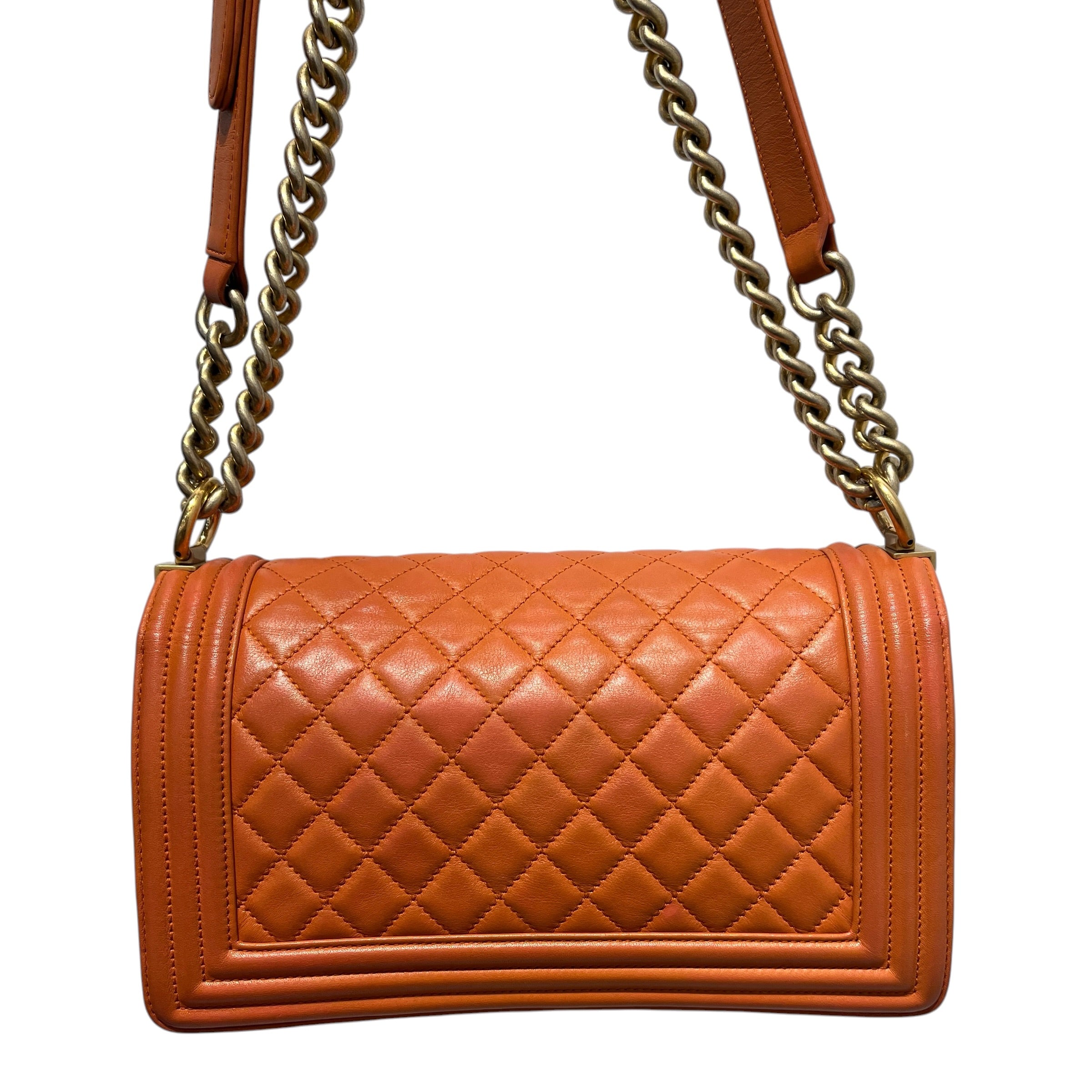 CHANEL/Cross Body Bag/Leather/ORN/MEDIUM BOY BAG view 16