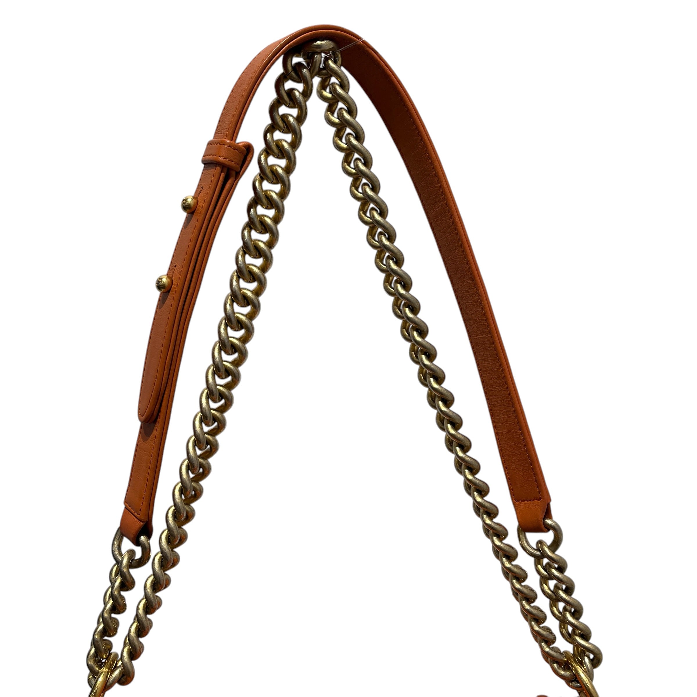 CHANEL/Cross Body Bag/Leather/ORN/MEDIUM BOY BAG view 17