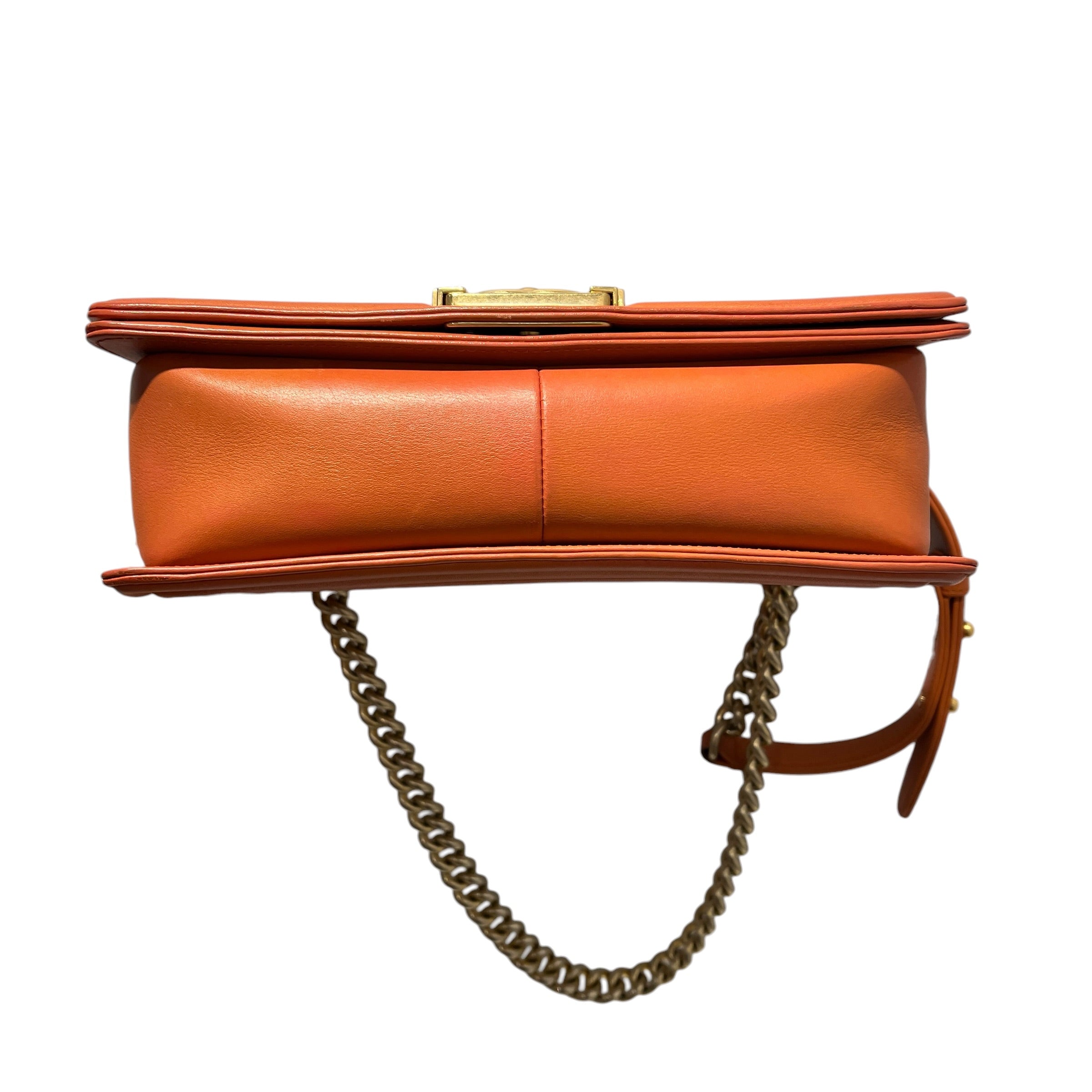 CHANEL/Cross Body Bag/Leather/ORN/MEDIUM BOY BAG view 6