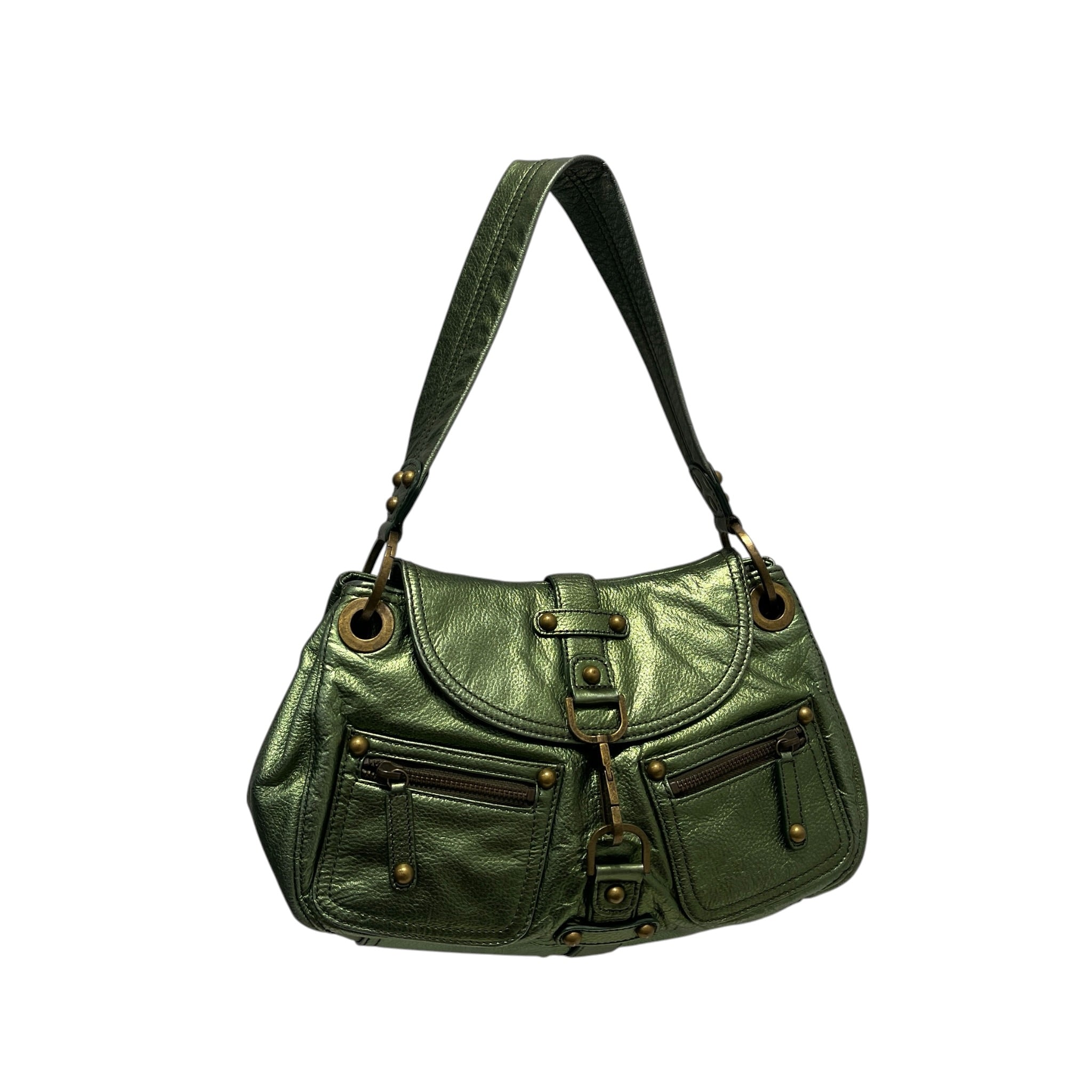 rafe NEW YORK/Hand Bag/Leather/GRN/METALLIC GREEN view 1