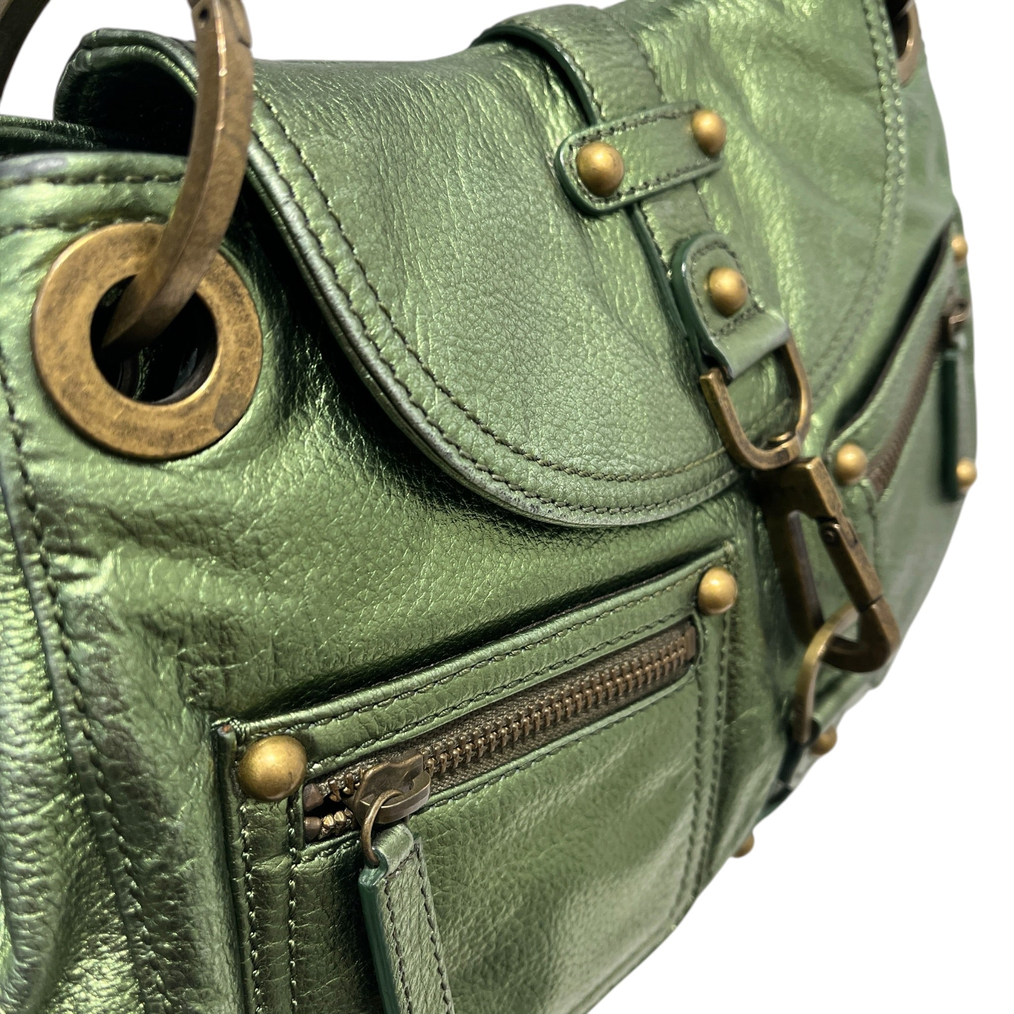 rafe NEW YORK/Hand Bag/Leather/GRN/METALLIC GREEN view 6