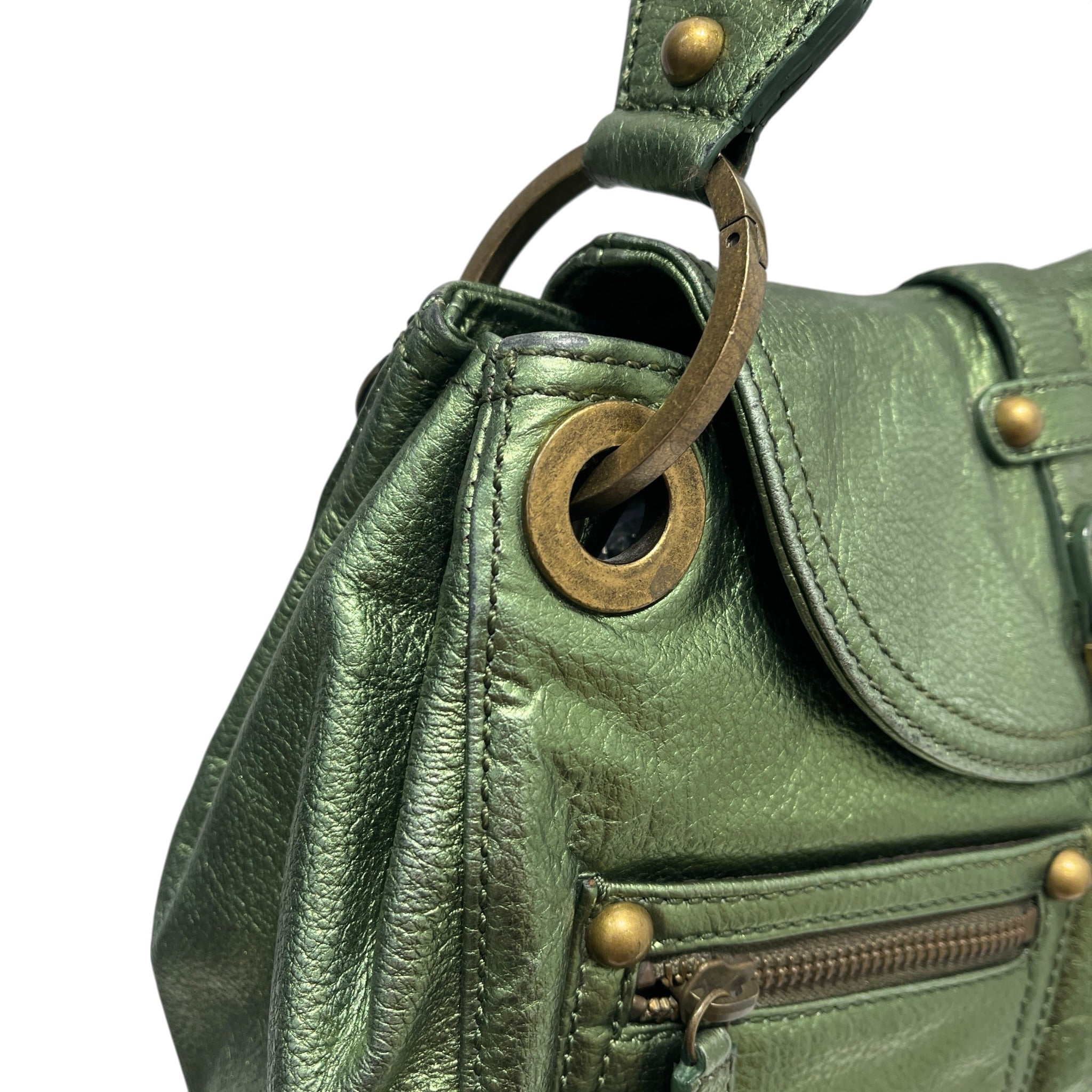 rafe NEW YORK/Hand Bag/Leather/GRN/METALLIC GREEN view 7