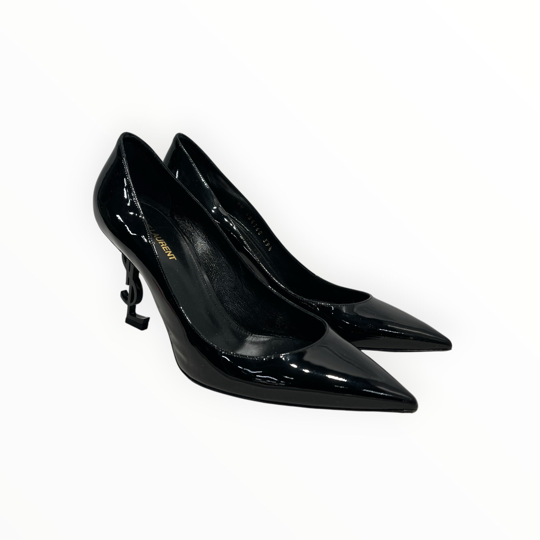 SAINT LAURENT/Heels/EU 39.5/Leather/BLK/PATENT OPYUM/POINT TOE view 1