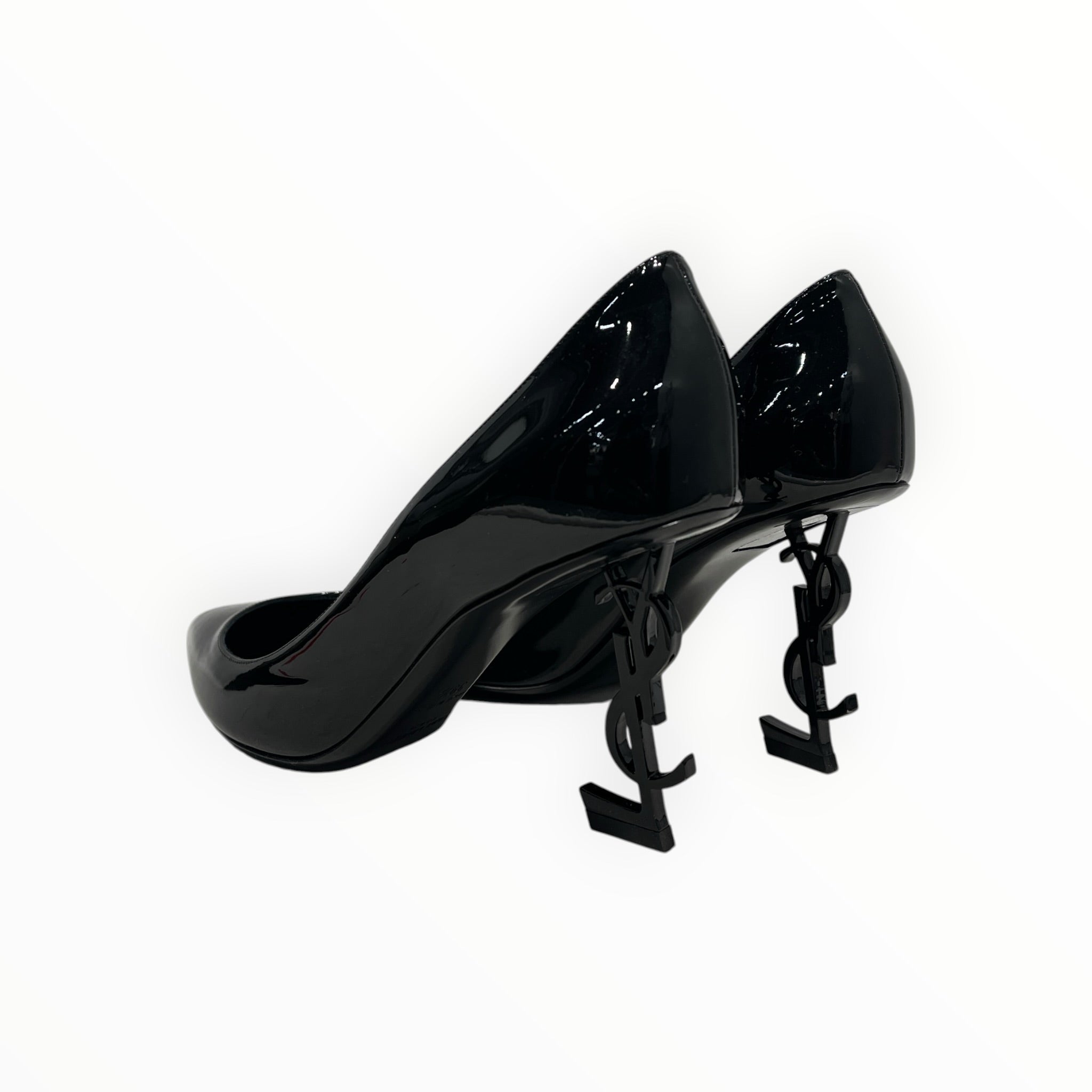 SAINT LAURENT/Heels/EU 39.5/Leather/BLK/PATENT OPYUM/POINT TOE view 2