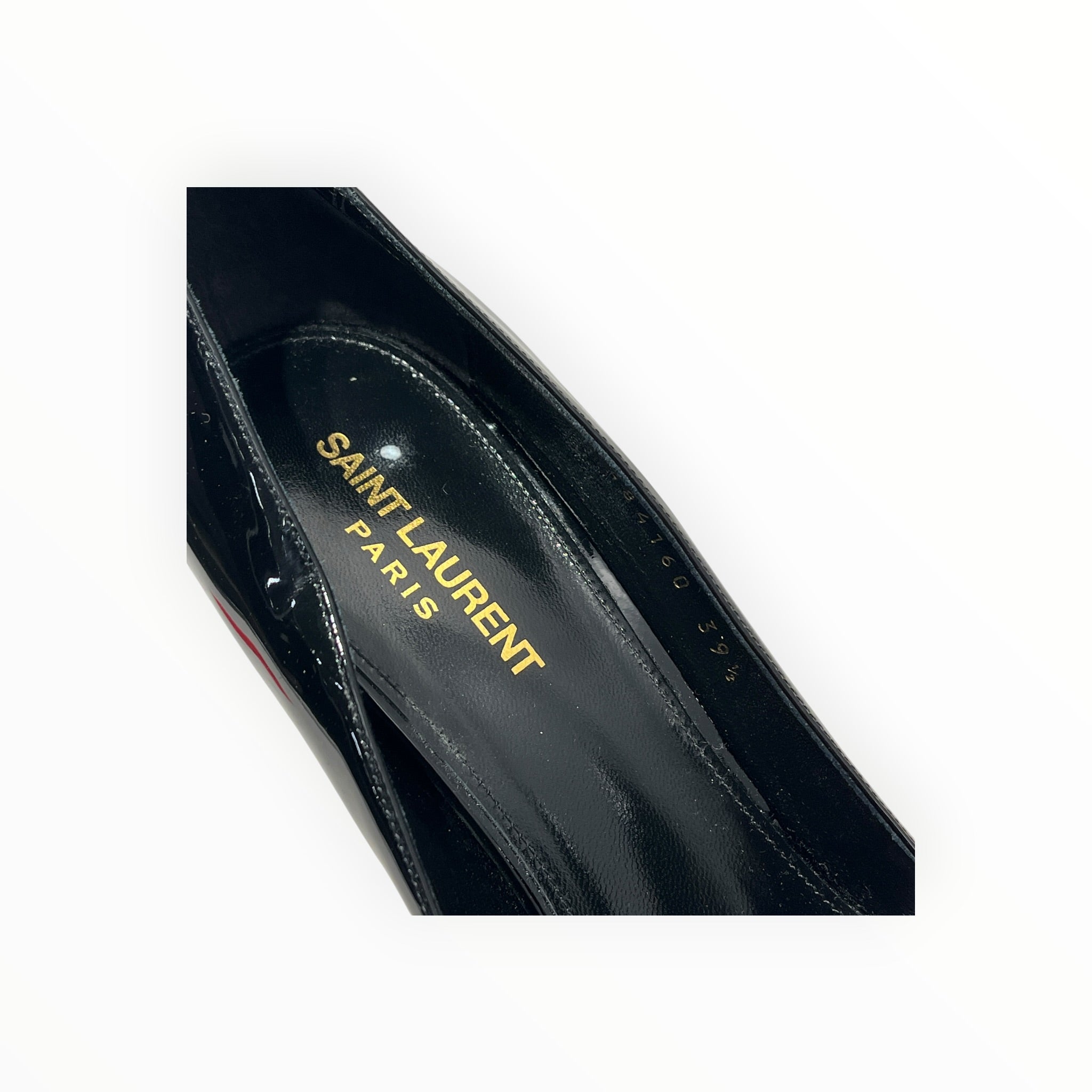 SAINT LAURENT/Heels/EU 39.5/Leather/BLK/PATENT OPYUM/POINT TOE view 3