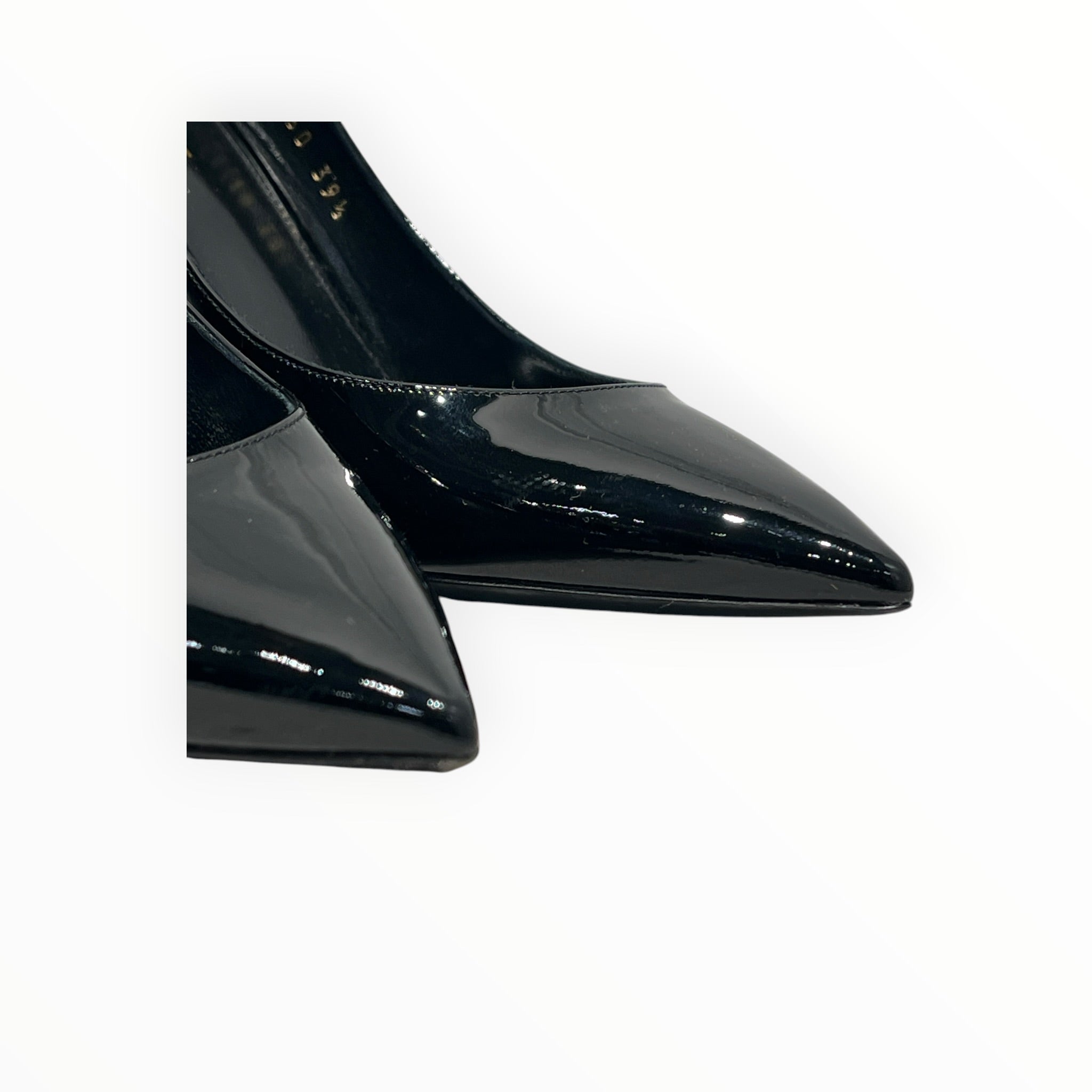 SAINT LAURENT/Heels/EU 39.5/Leather/BLK/PATENT OPYUM/POINT TOE view 6