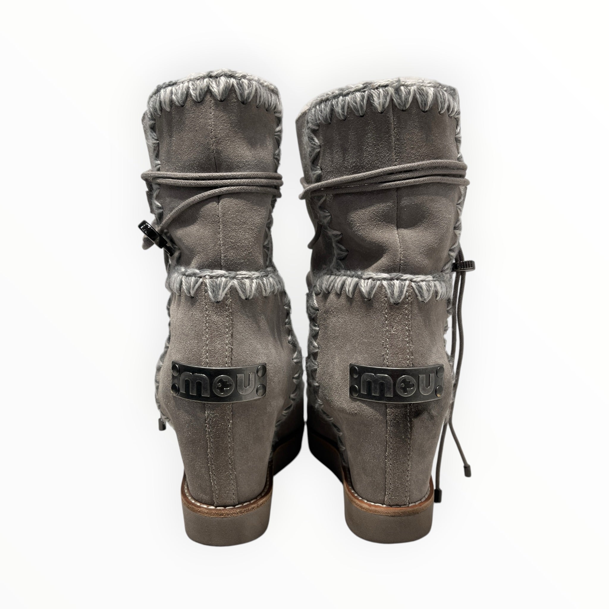 mou/Ankle Boots/US 6/Suede/GRY/FUR TRIM WEDGE BOOTS view 3