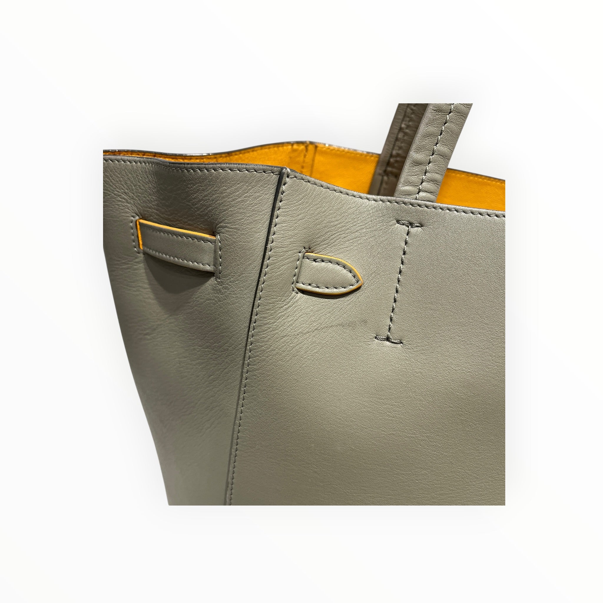 CELINE/Tote Bag/Leather/GRY/YEL INTERIOR/CABAS PHANTOM view 9