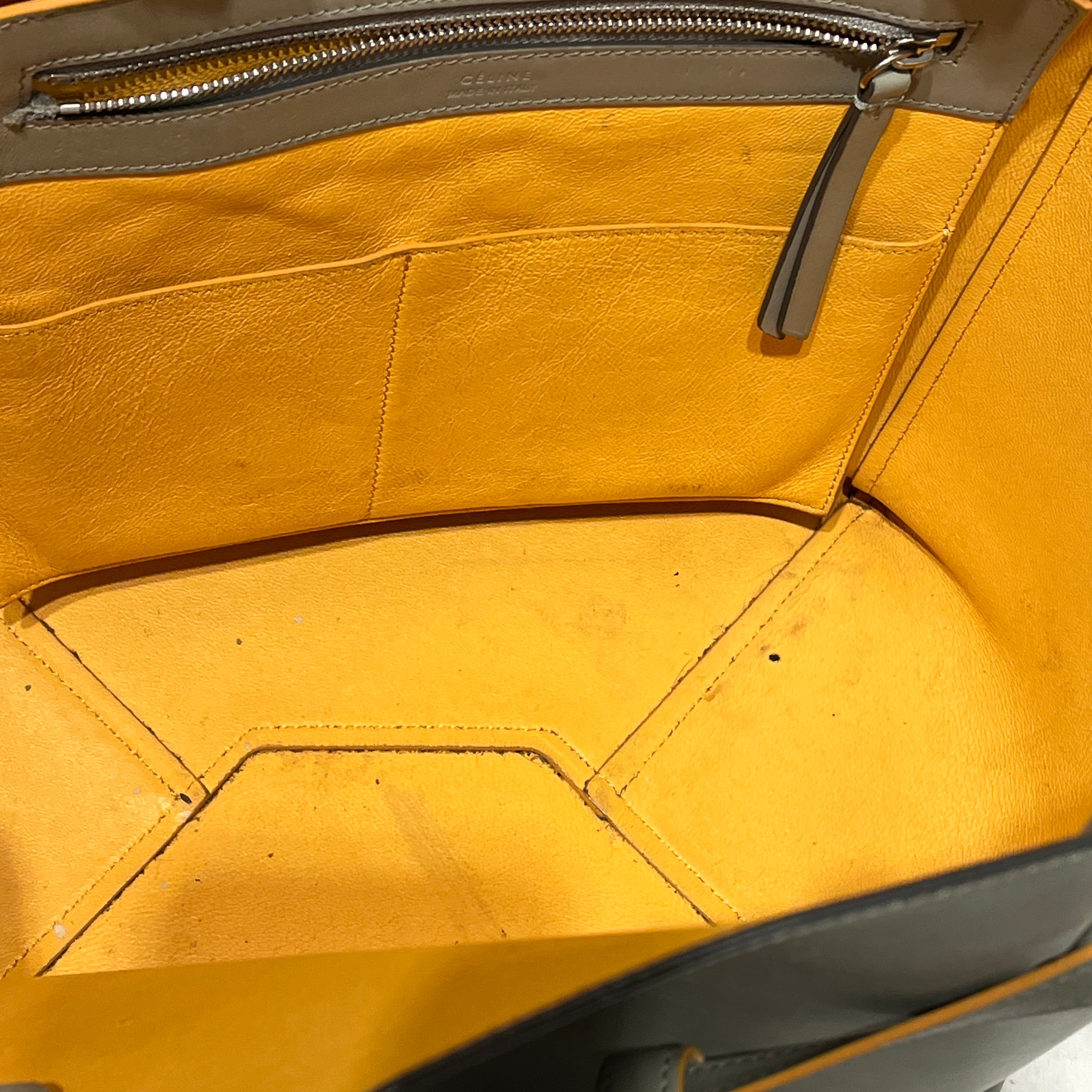 CELINE/Tote Bag/Leather/GRY/YEL INTERIOR/CABAS PHANTOM view 6