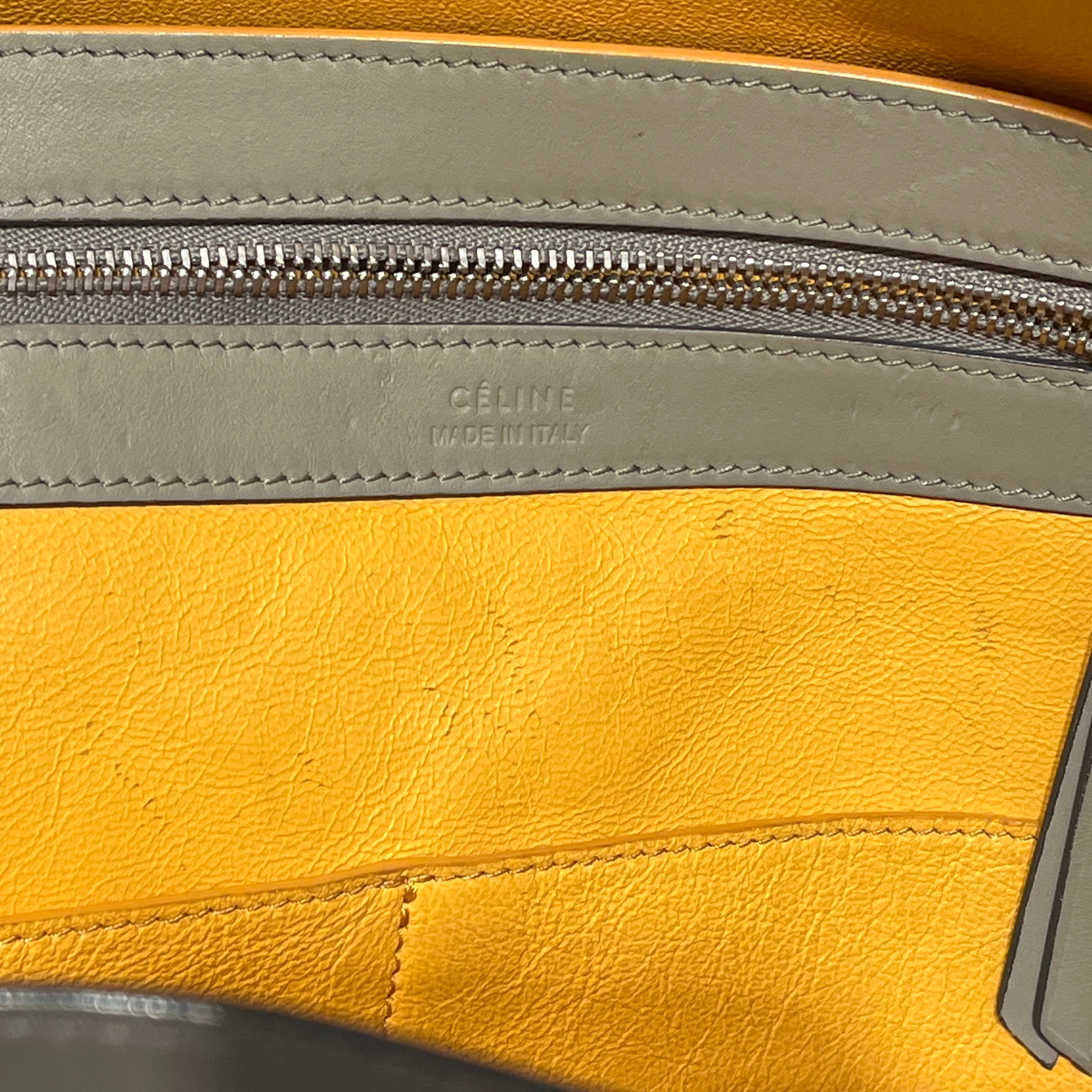 CELINE/Tote Bag/Leather/GRY/YEL INTERIOR/CABAS PHANTOM view 5