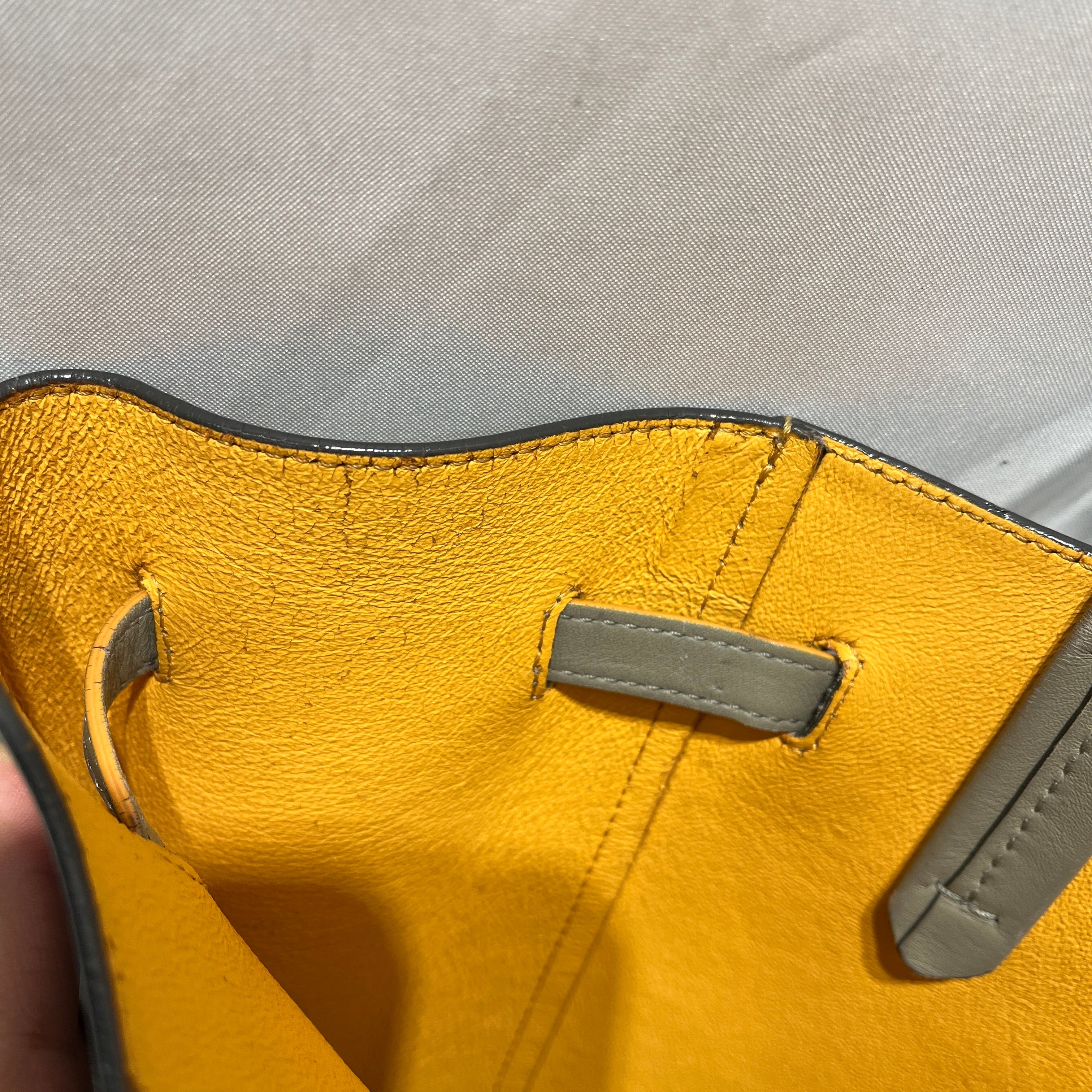 CELINE/Tote Bag/Leather/GRY/YEL INTERIOR/CABAS PHANTOM view 7