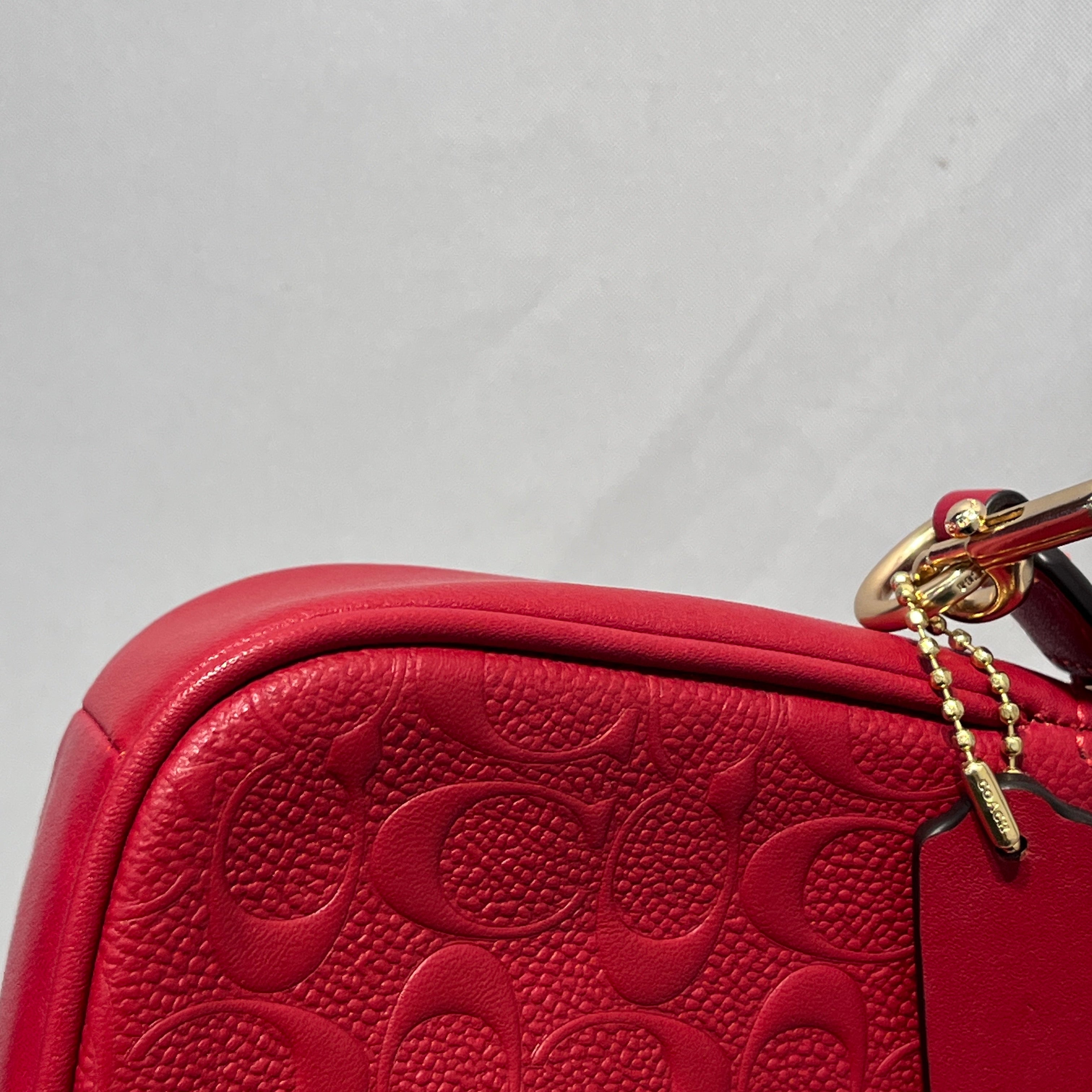 COACH/Hand Bag/Leather/RED/EMBOSSED view 10