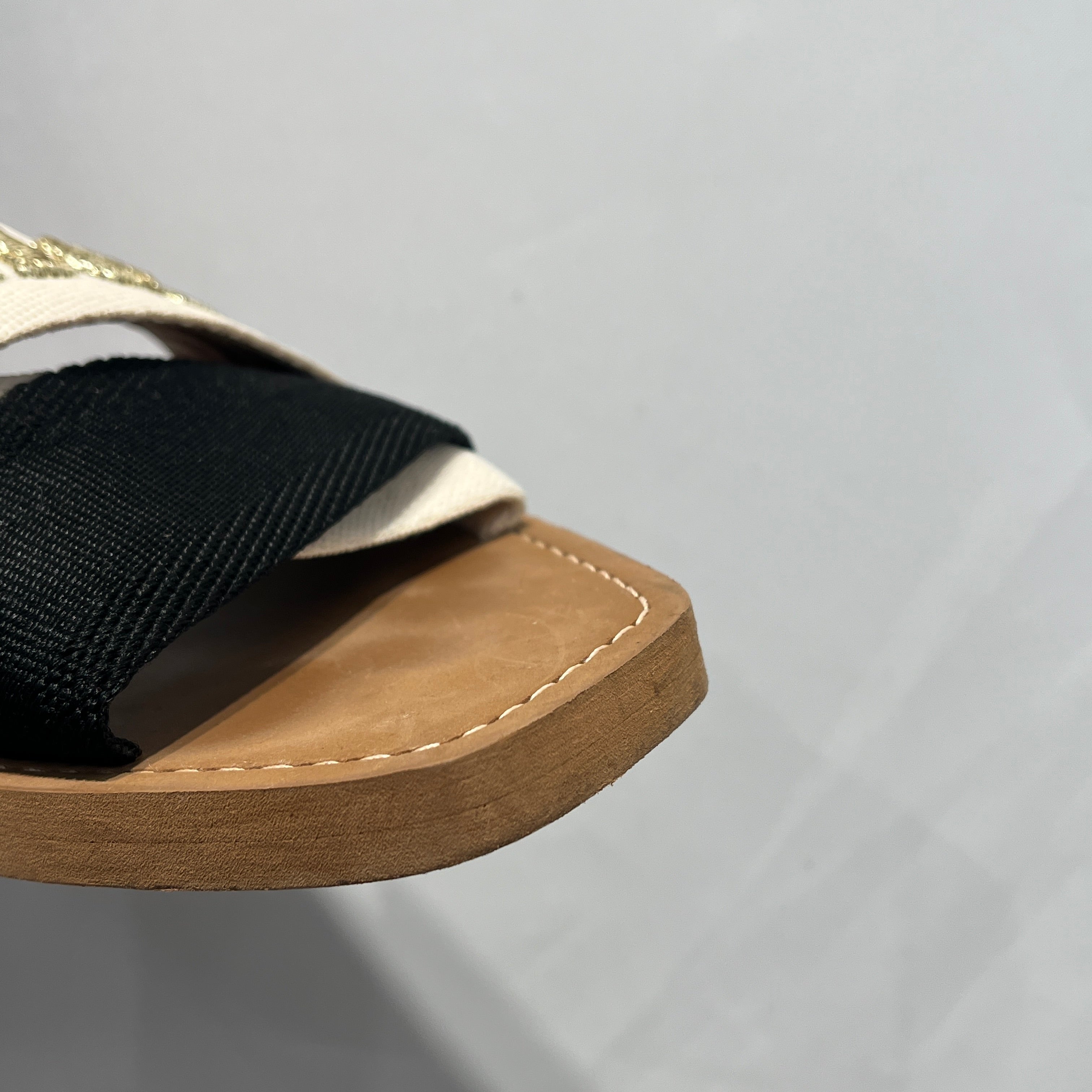 Chloe/Sandals/EU 39/Stripe/CRM/GOLD EMBROIDERY view 7