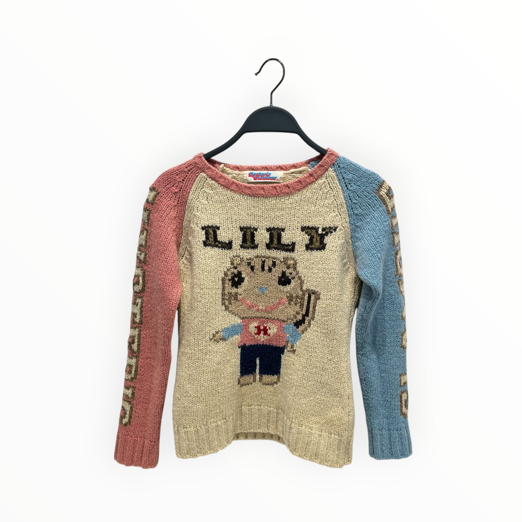 HYSTERIC GLAMOUR/Sweater/XS/Graphic/Wool/BEG/VINTAGE LILY COWICHAN/PINK/BLU view 1