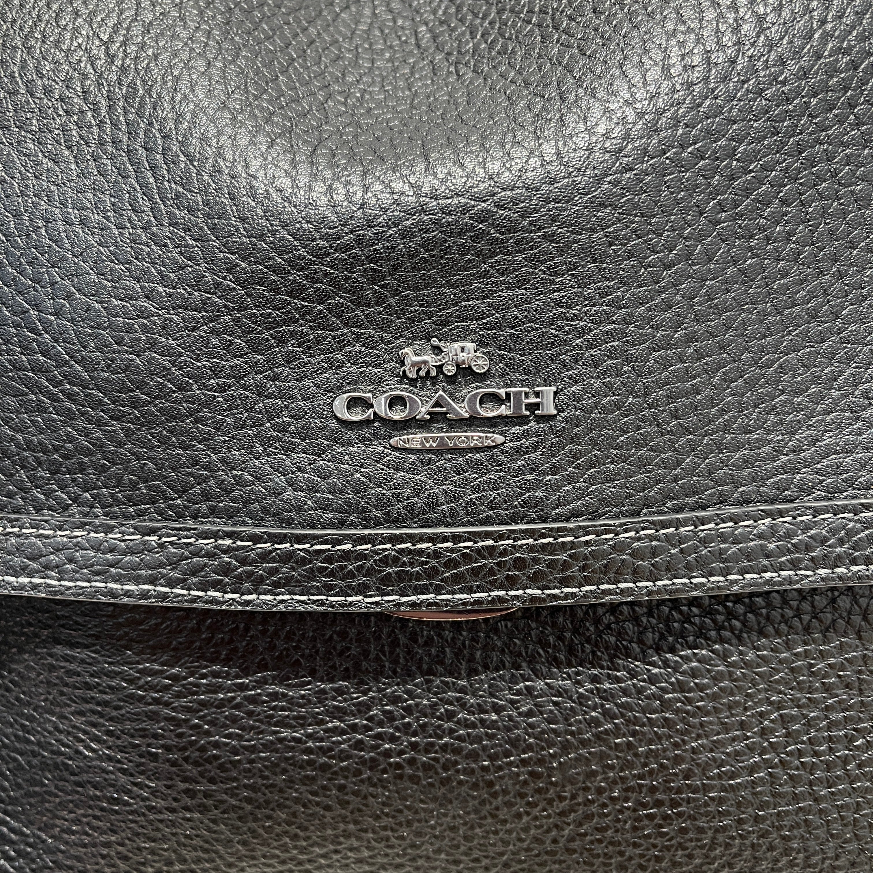 COACH/Hand Bag/Leather/BLK/etta flap view 3