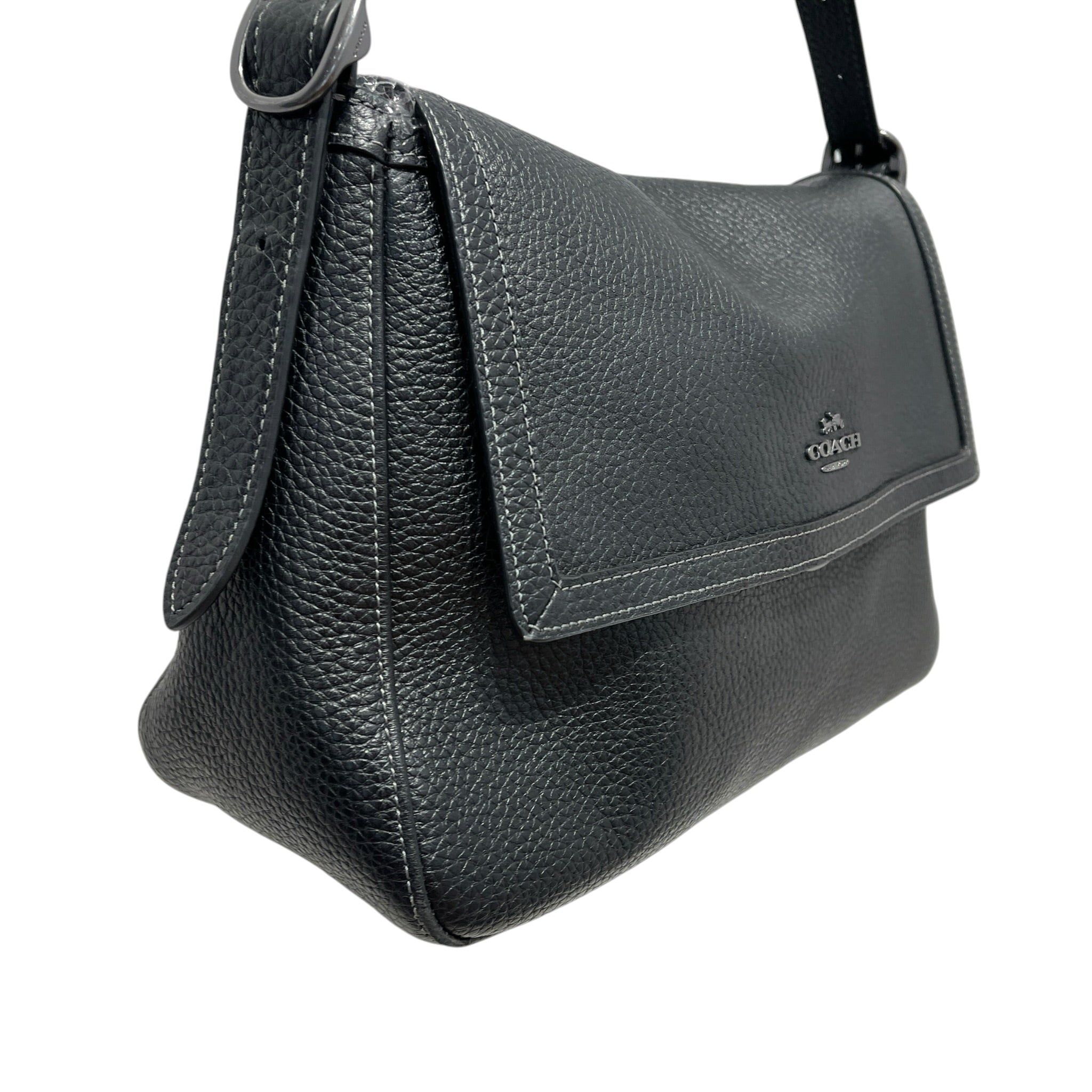 COACH/Hand Bag/Leather/BLK/etta flap view 4