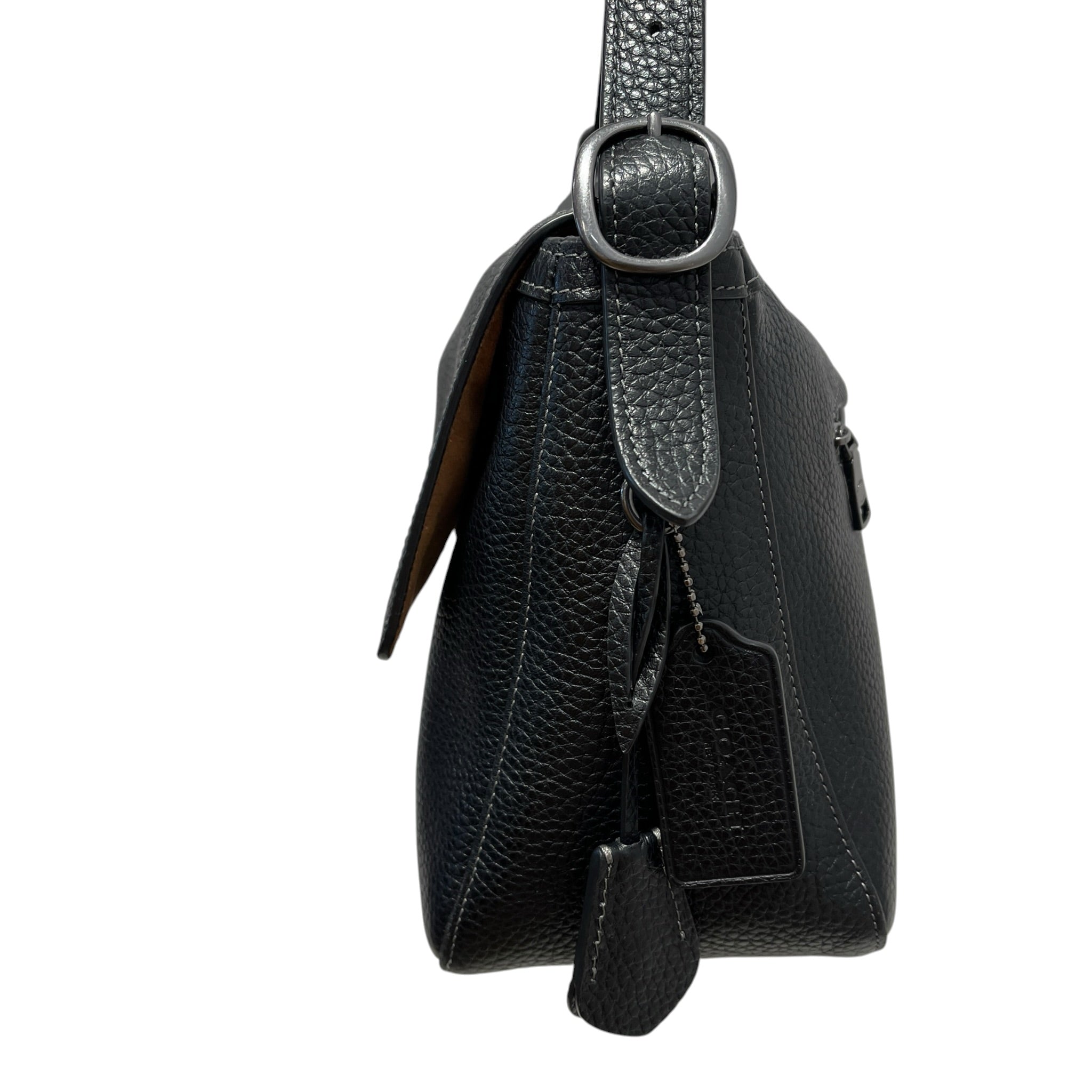 COACH/Hand Bag/Leather/BLK/etta flap view 5