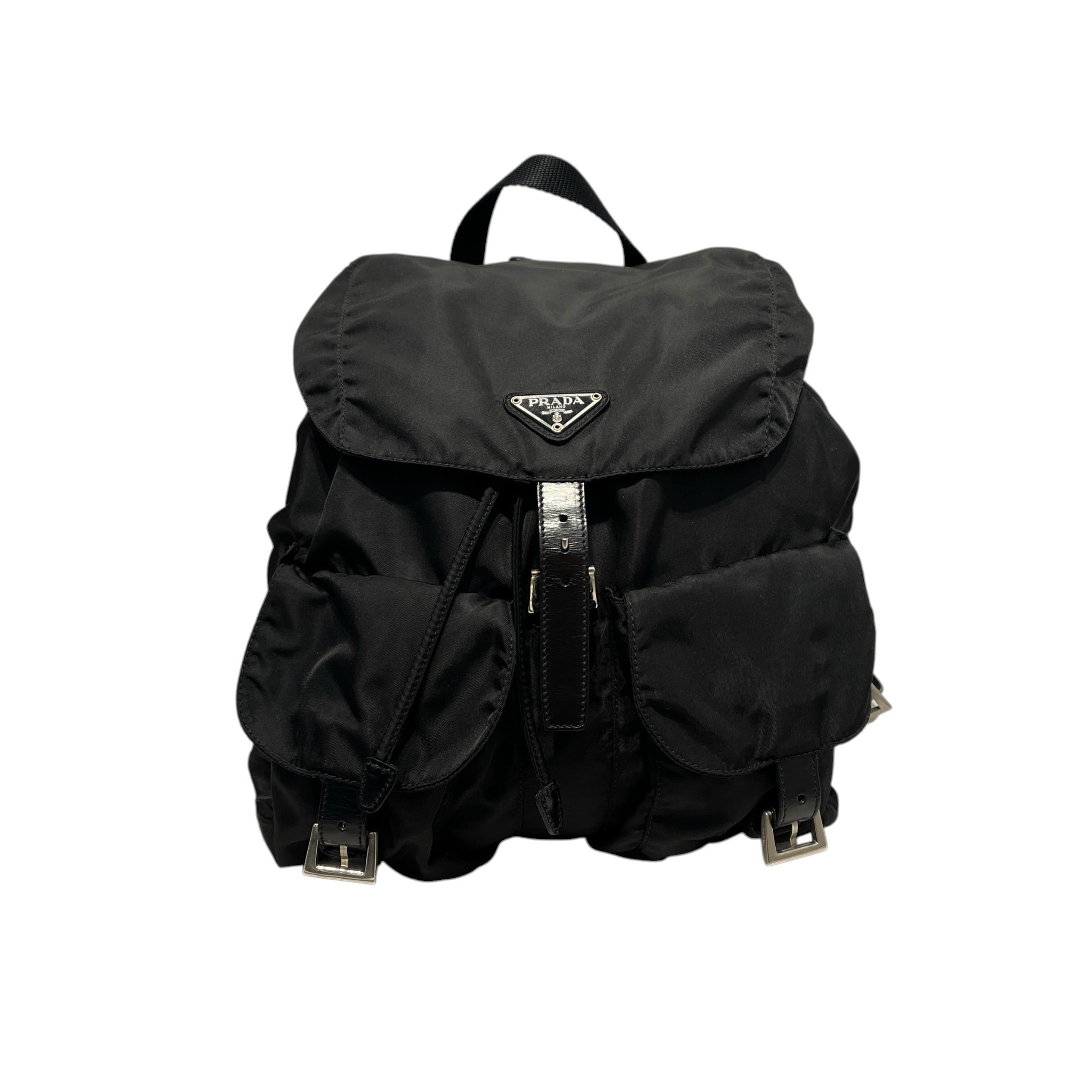 PRADA/Backpack/Nylon/BLK/TESSUTO/FRONT BUCKLE POCKETS view 1