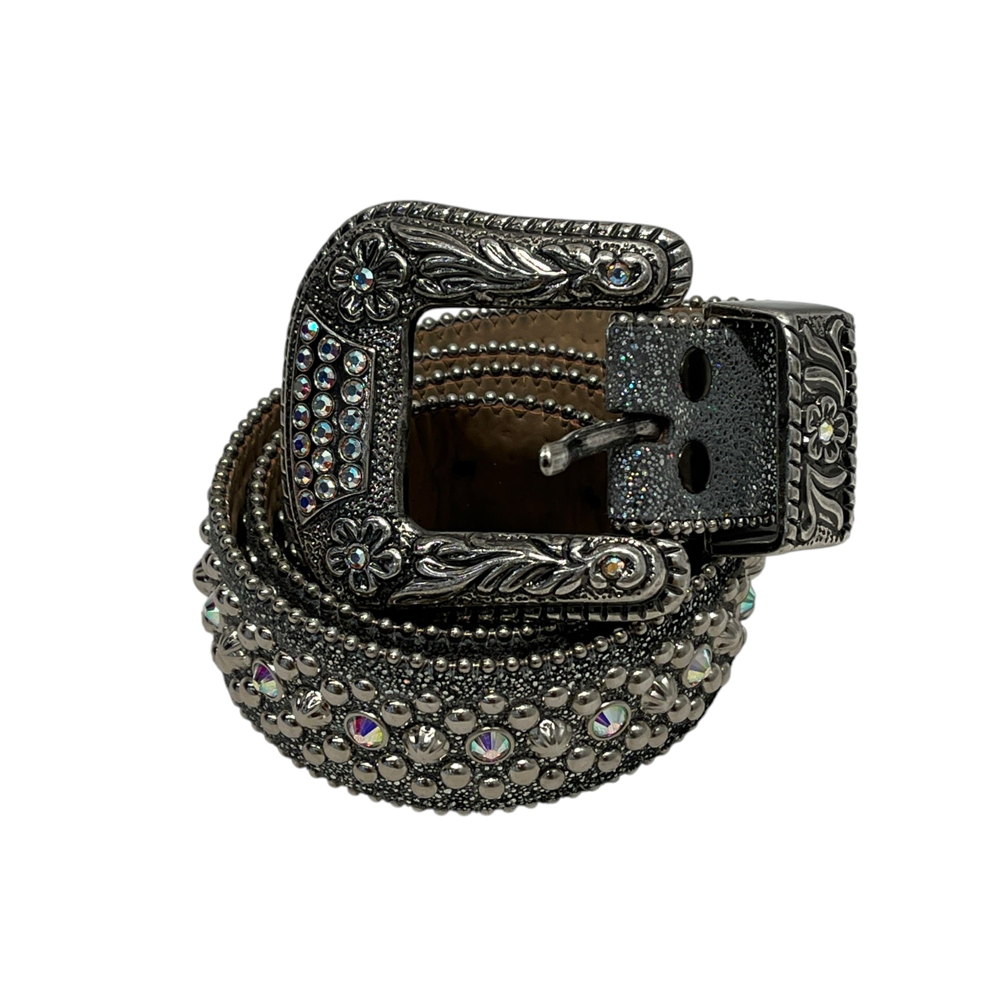 b.b.simon/Belt/Leather/SLV/M's/SILVER STUDS view 1
