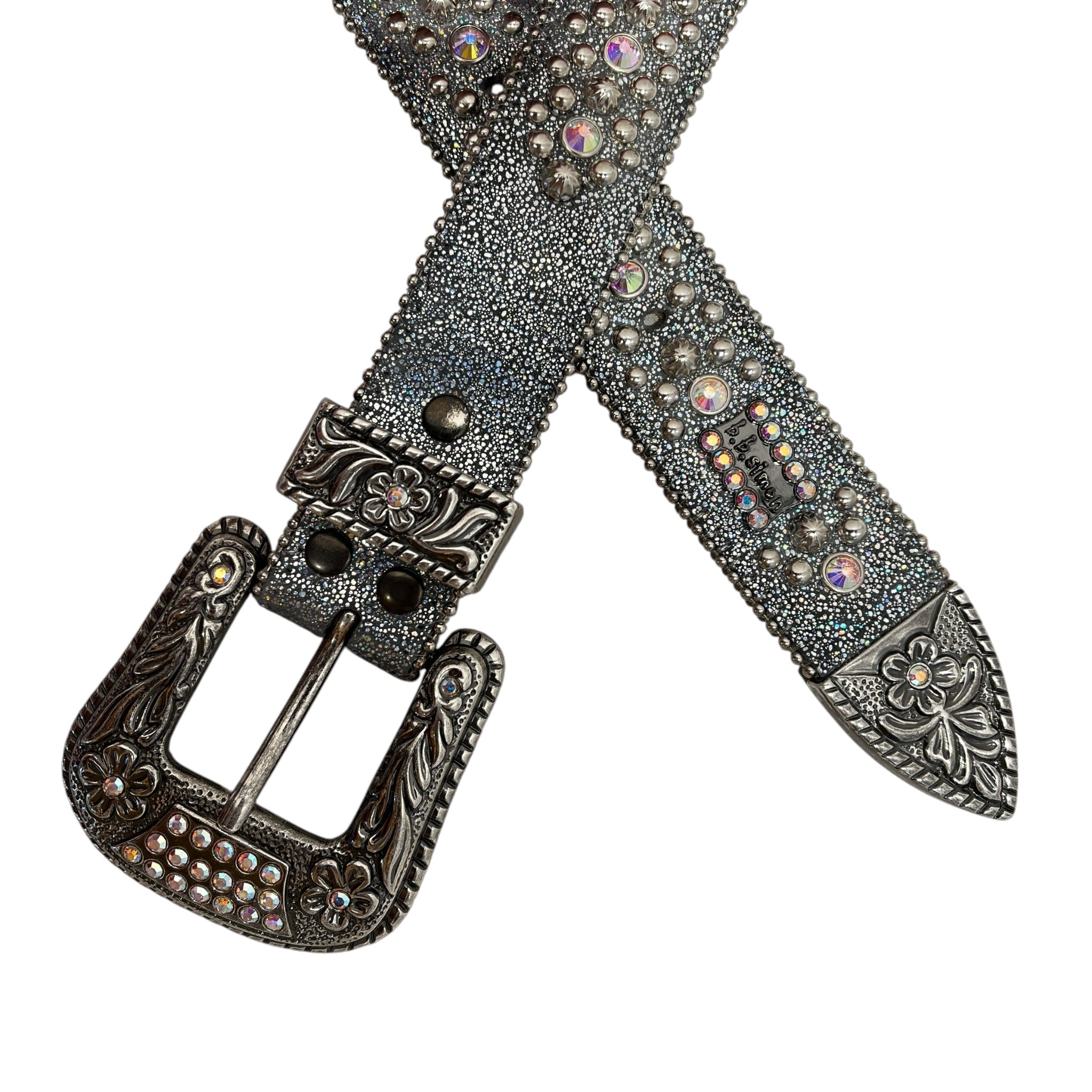 b.b.simon/Belt/Leather/SLV/M's/SILVER STUDS view 2