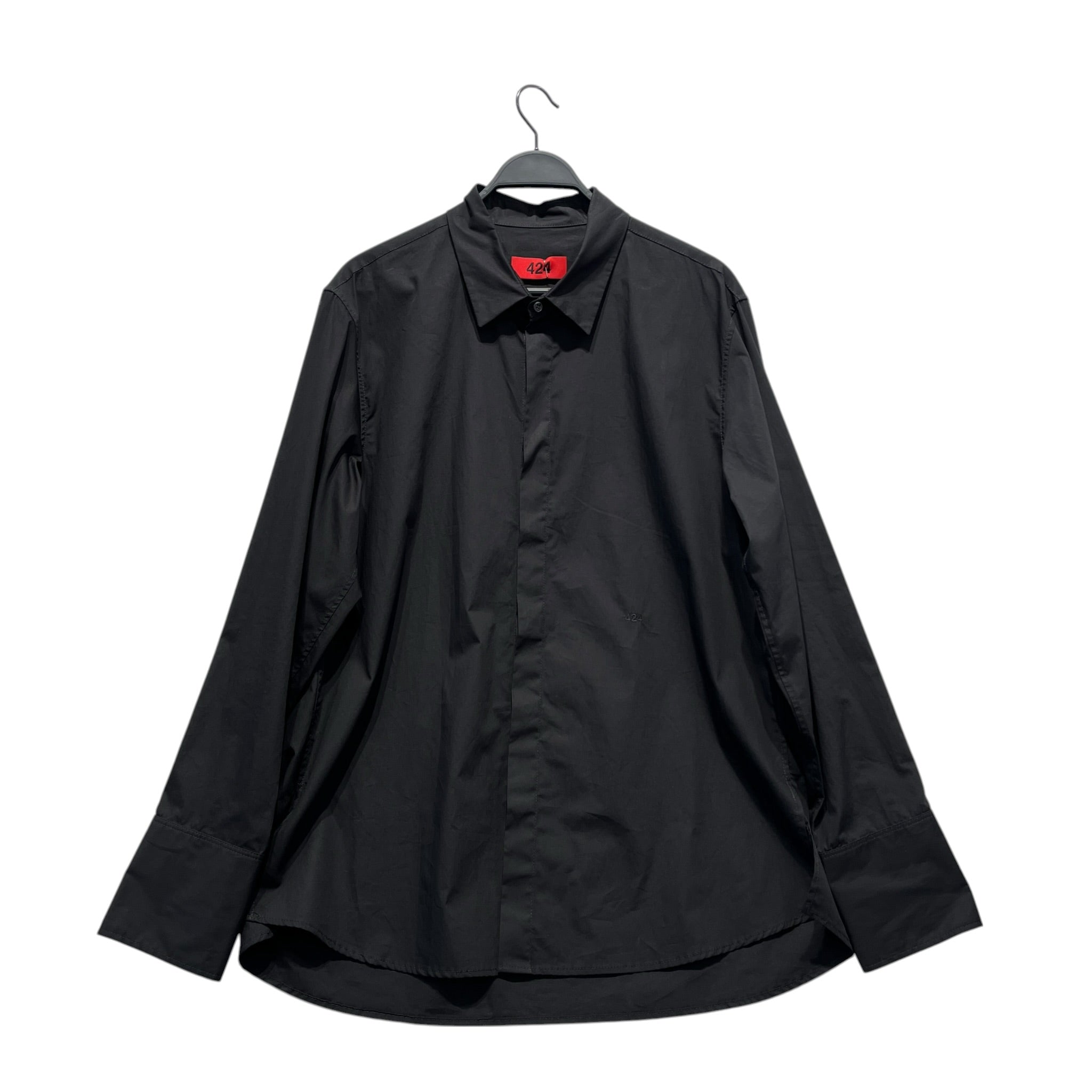 424(FourTwoFour)/LS Shirt/XL/Cotton/BLK/LOWER LOGO ALL BLK view 1