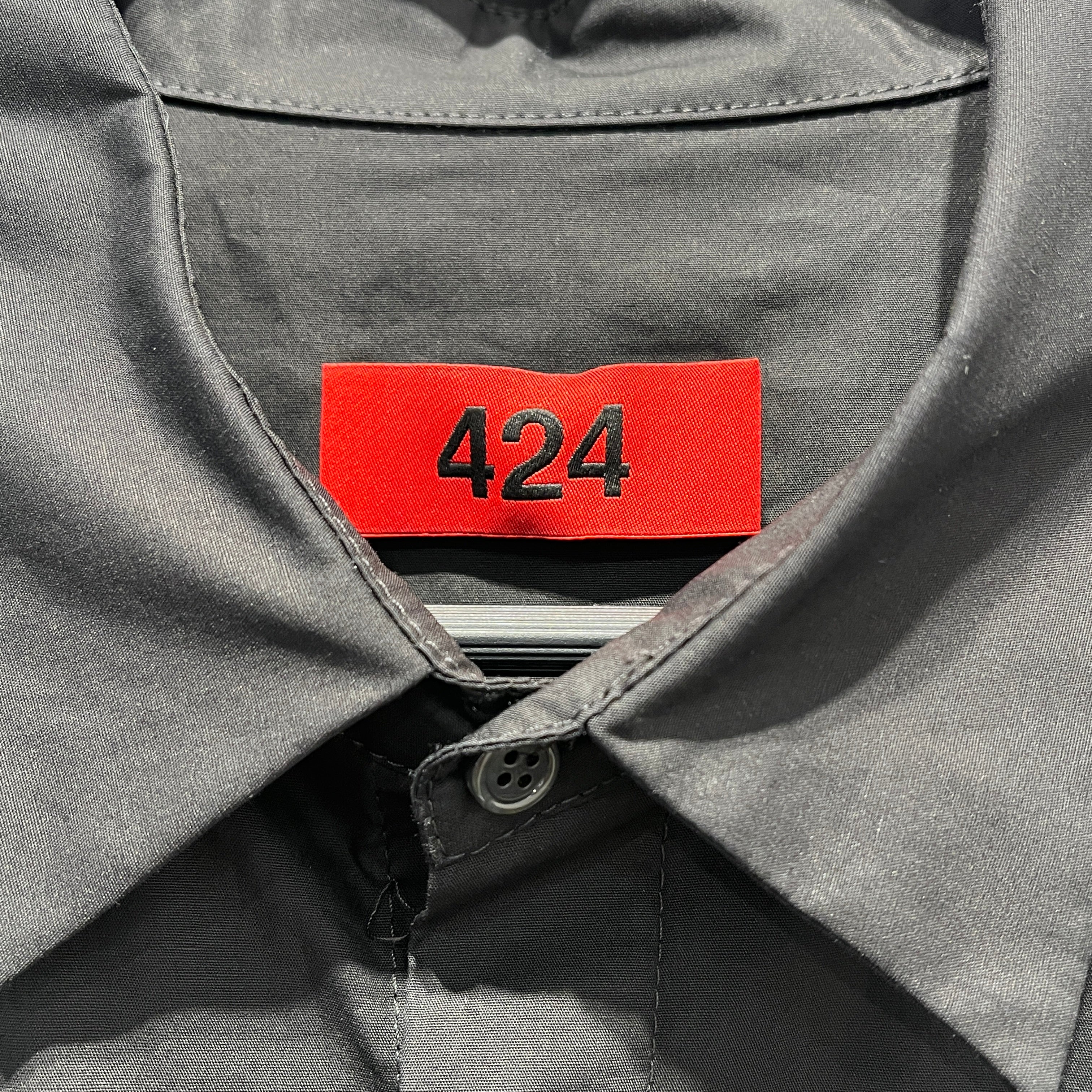 424(FourTwoFour)/LS Shirt/XL/Cotton/BLK/LOWER LOGO ALL BLK view 3