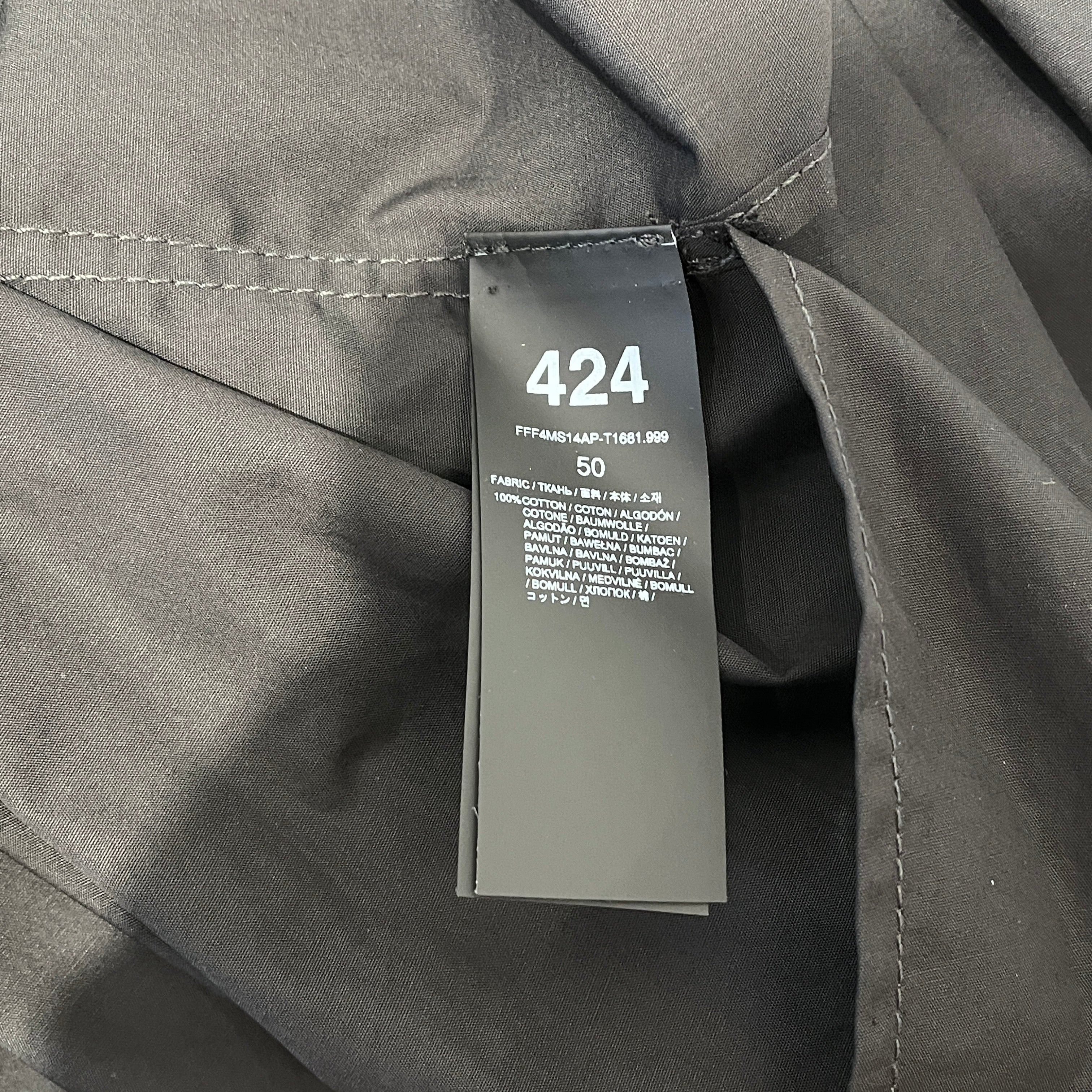 424(FourTwoFour)/LS Shirt/XL/Cotton/BLK/LOWER LOGO ALL BLK view 4