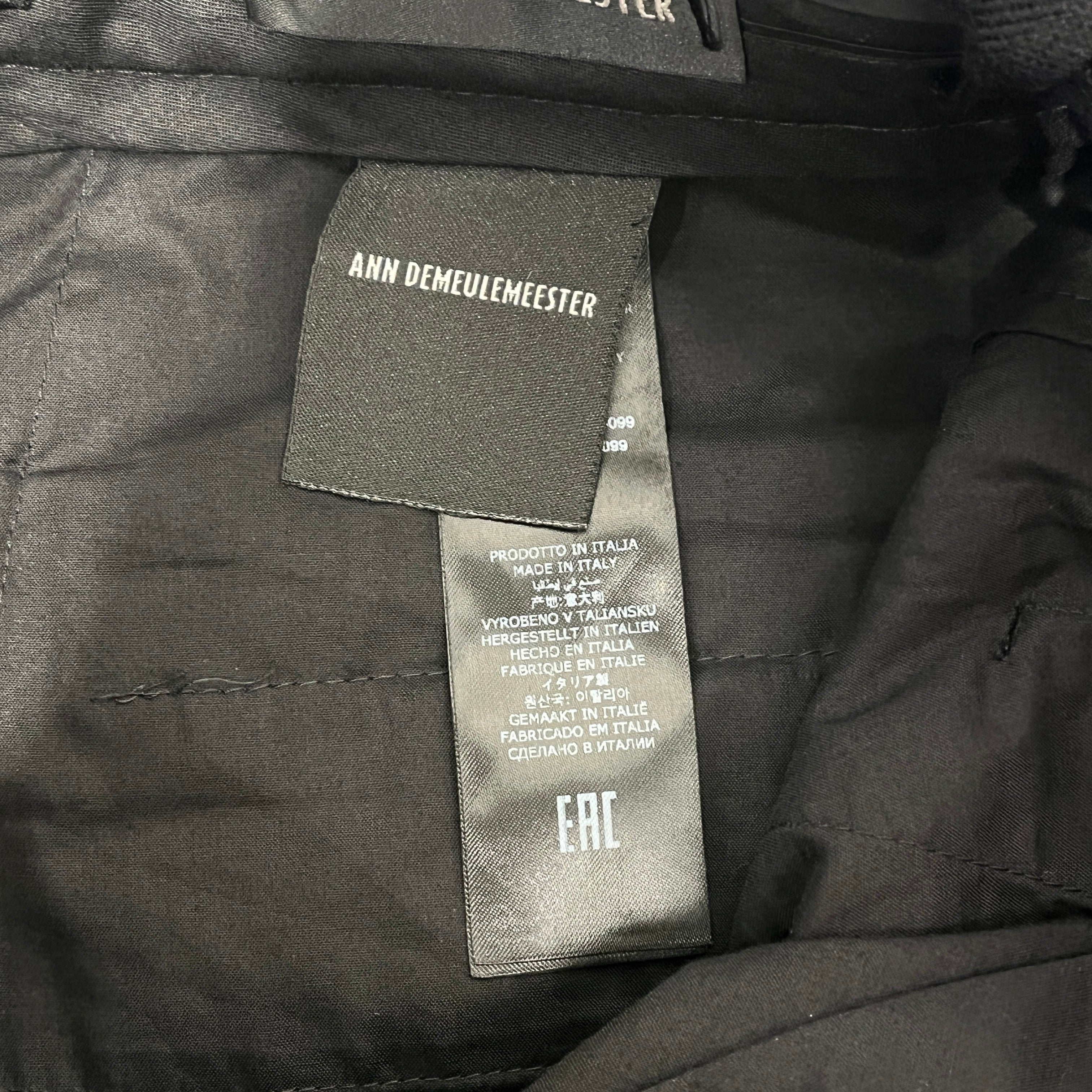 ANN DEMEULEMEESTER/Slacks/48/Cotton/BLK/STRINGS view 4