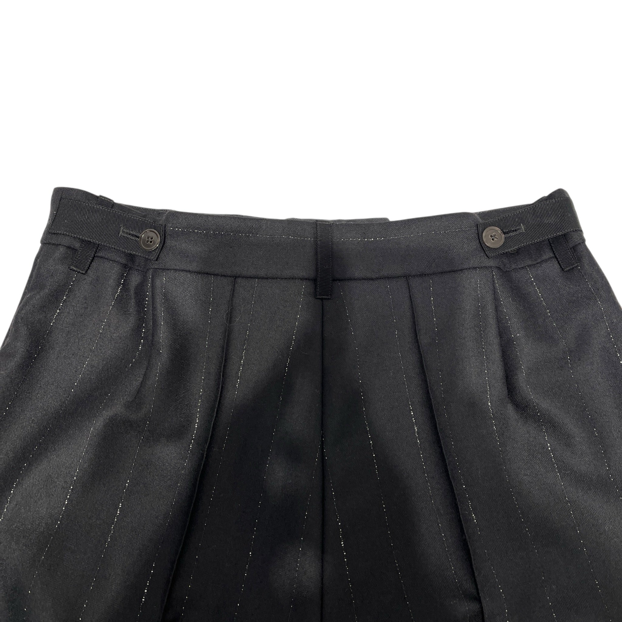 ANN DEMEULEMEESTER/Straight Pants/40/Wool/BLK/WHITE STRIPES SLACKS view 5