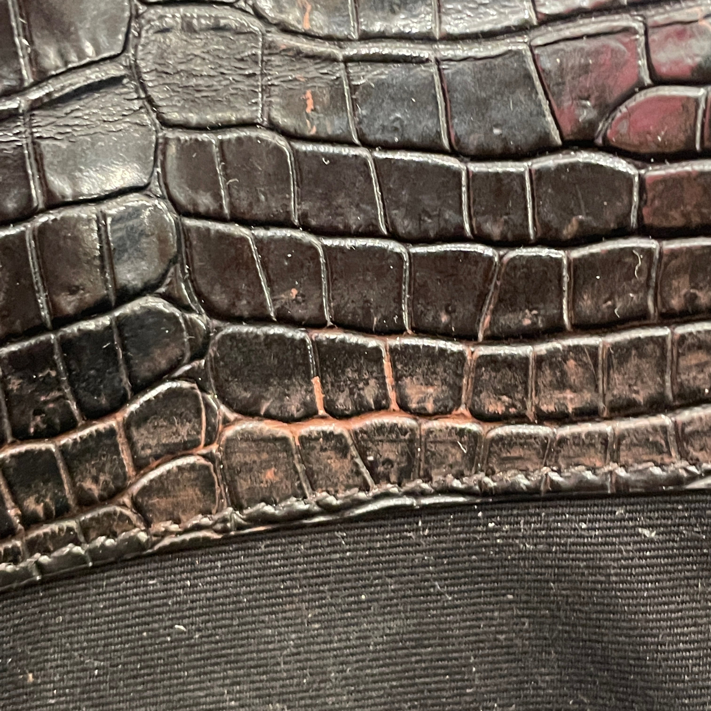SAINT LAURENT/Pouch/Animal Pattern/Leather/BLK/uptown croc view 6