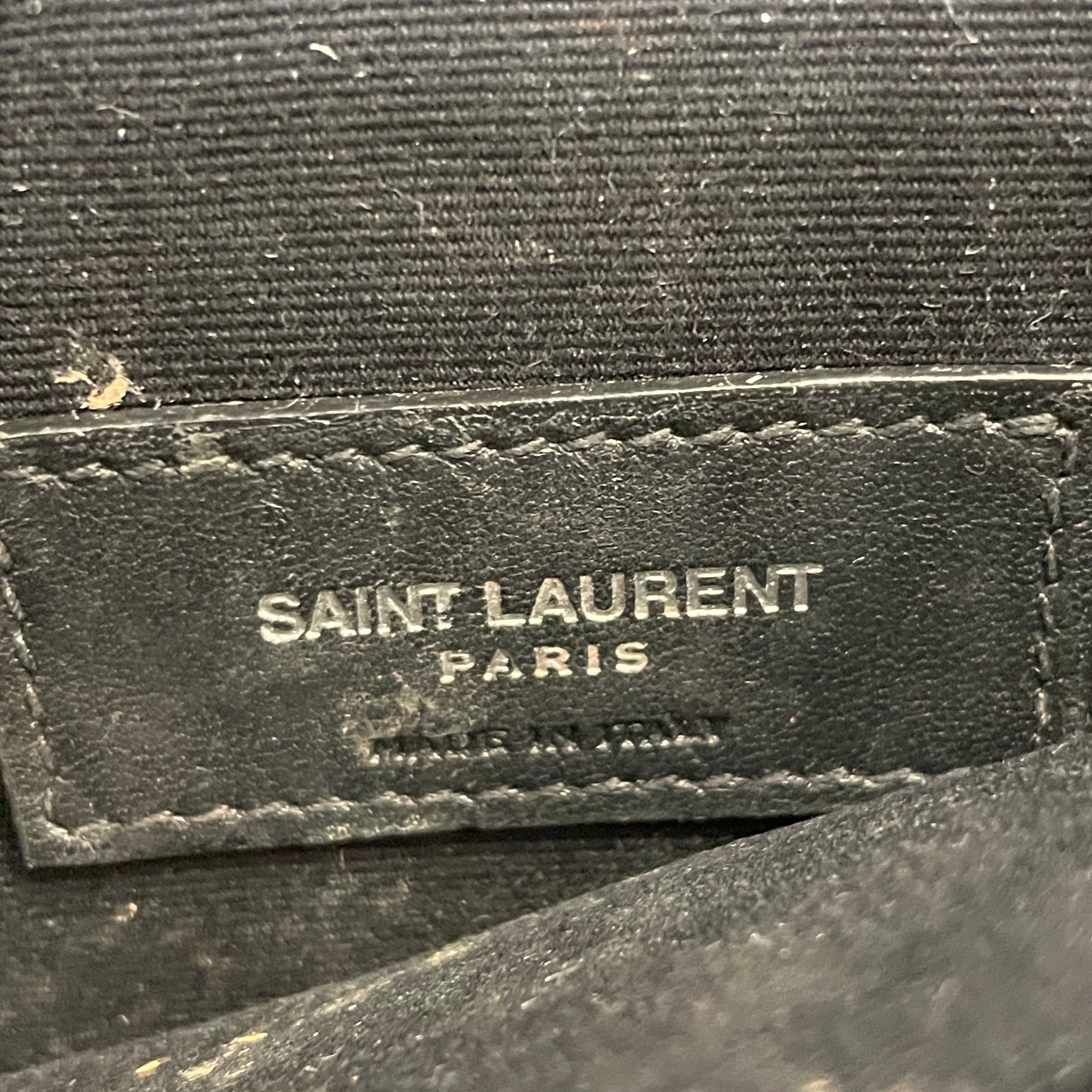 SAINT LAURENT/Pouch/Animal Pattern/Leather/BLK/uptown croc view 4
