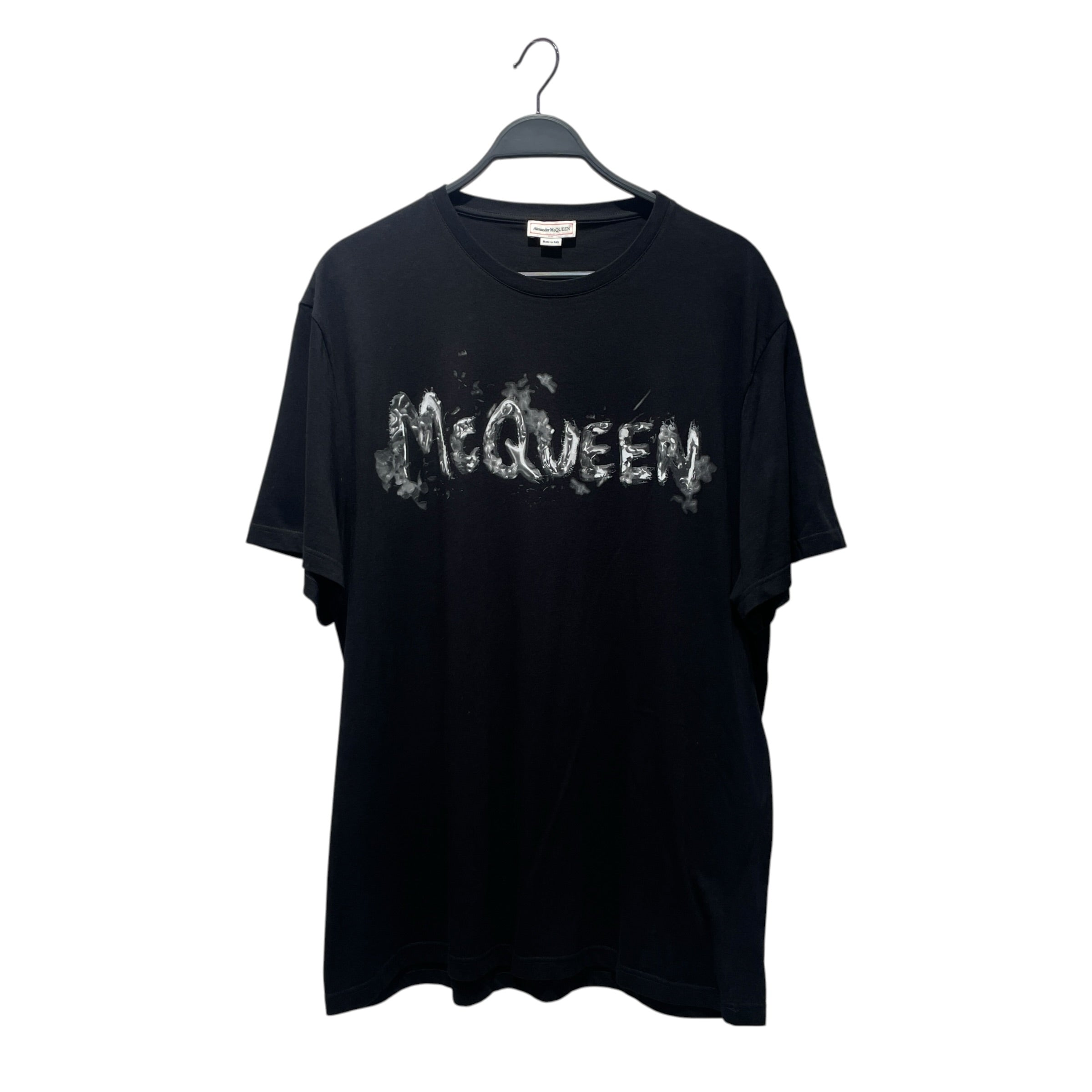 Alexander McQueen/T-Shirt/XL/Cotton/BLK/Graphic/SMOKE MCQUEEN LOGO view 1