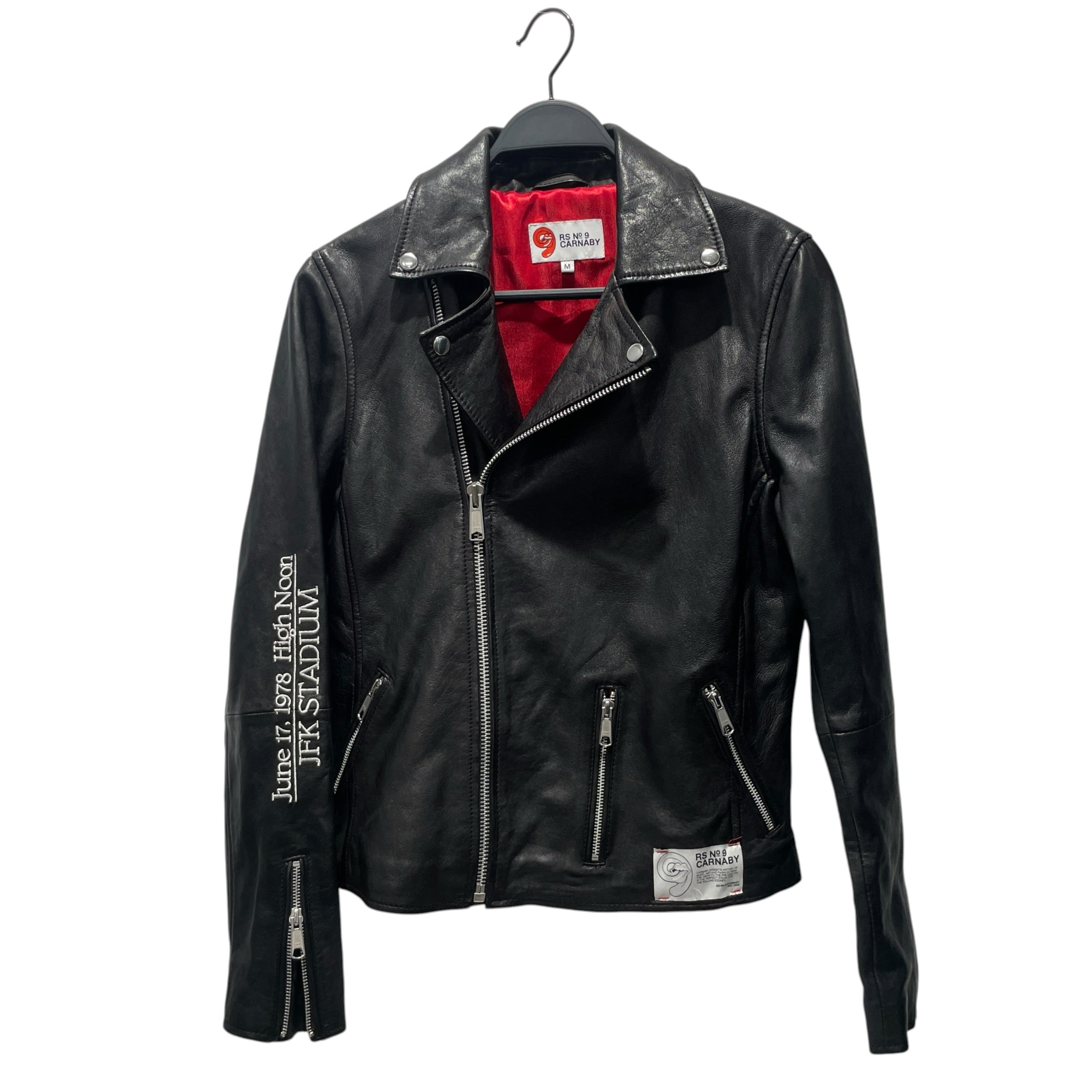 RS NO.9 CARNABY /Leather Jkt/M/Leather/BLK/Graphic/ROLLING STONES JFK STADIUM view 1