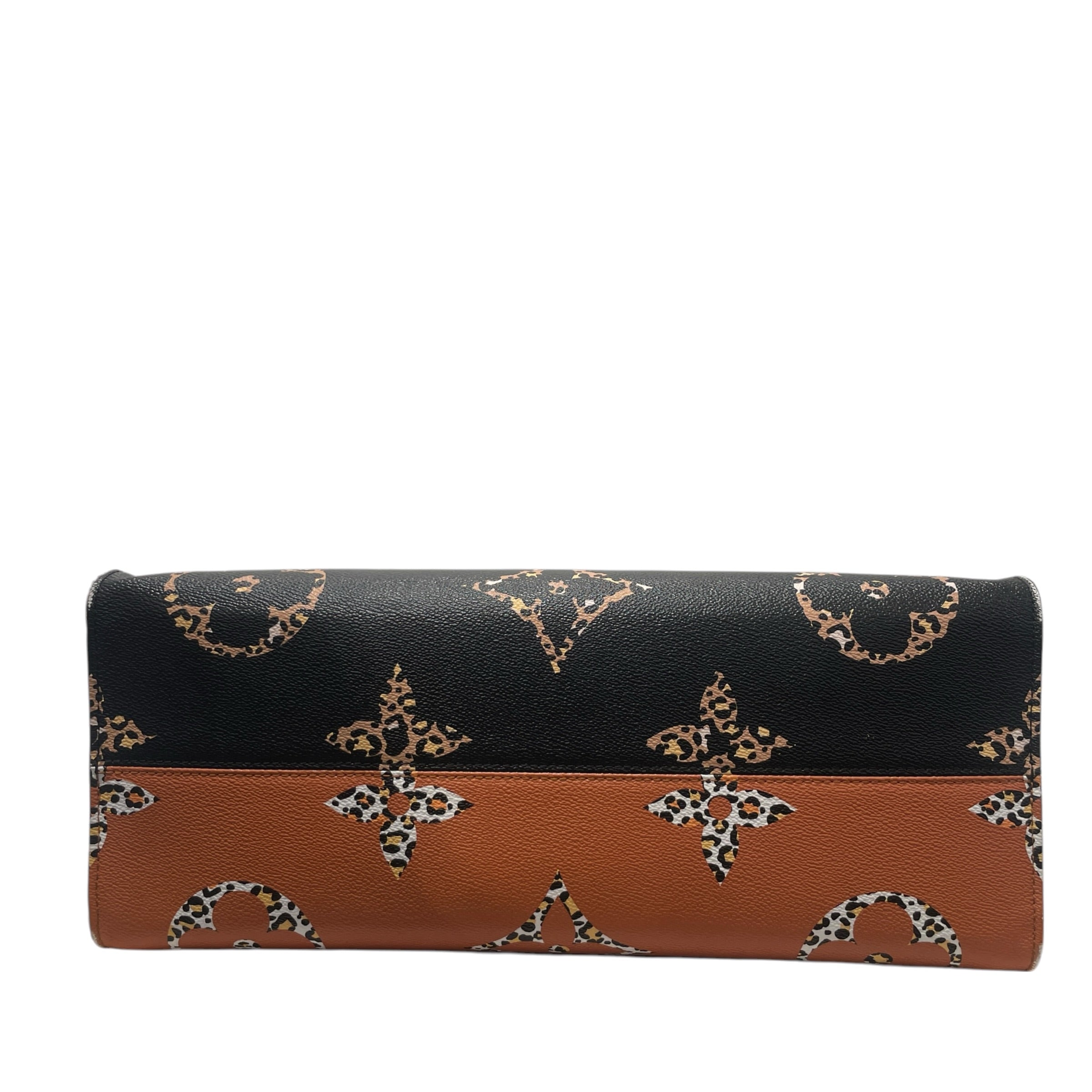 LOUIS VUITTON/Tote Bag/Monogram/Leather/BLK/monogram onthego view 3