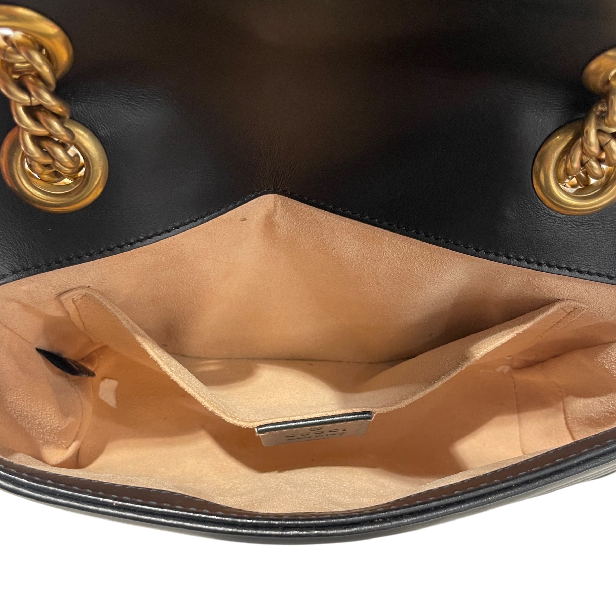 GUCCI/Cross Body Bag/Leather/BLK/double g marmont mini view 4