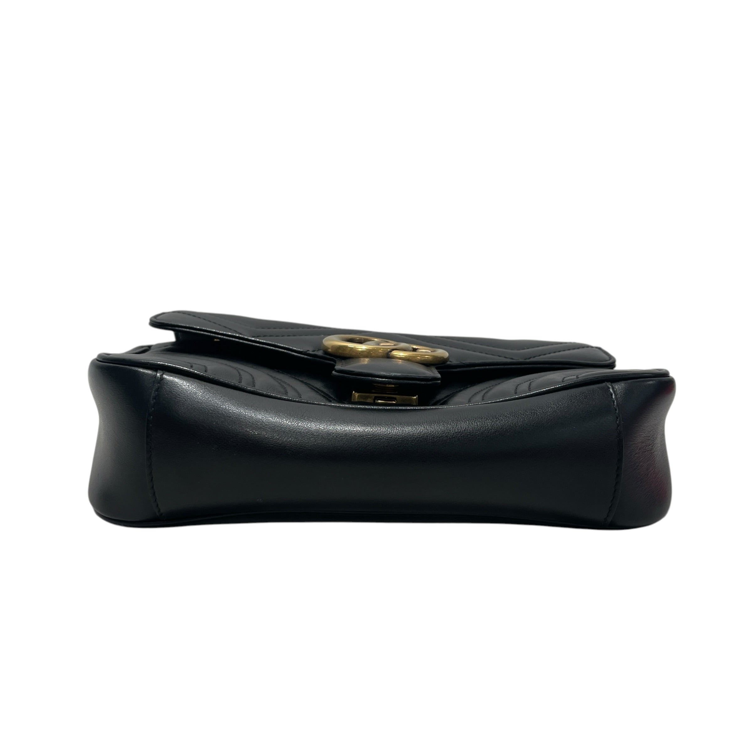 GUCCI/Cross Body Bag/Leather/BLK/double g marmont mini view 3