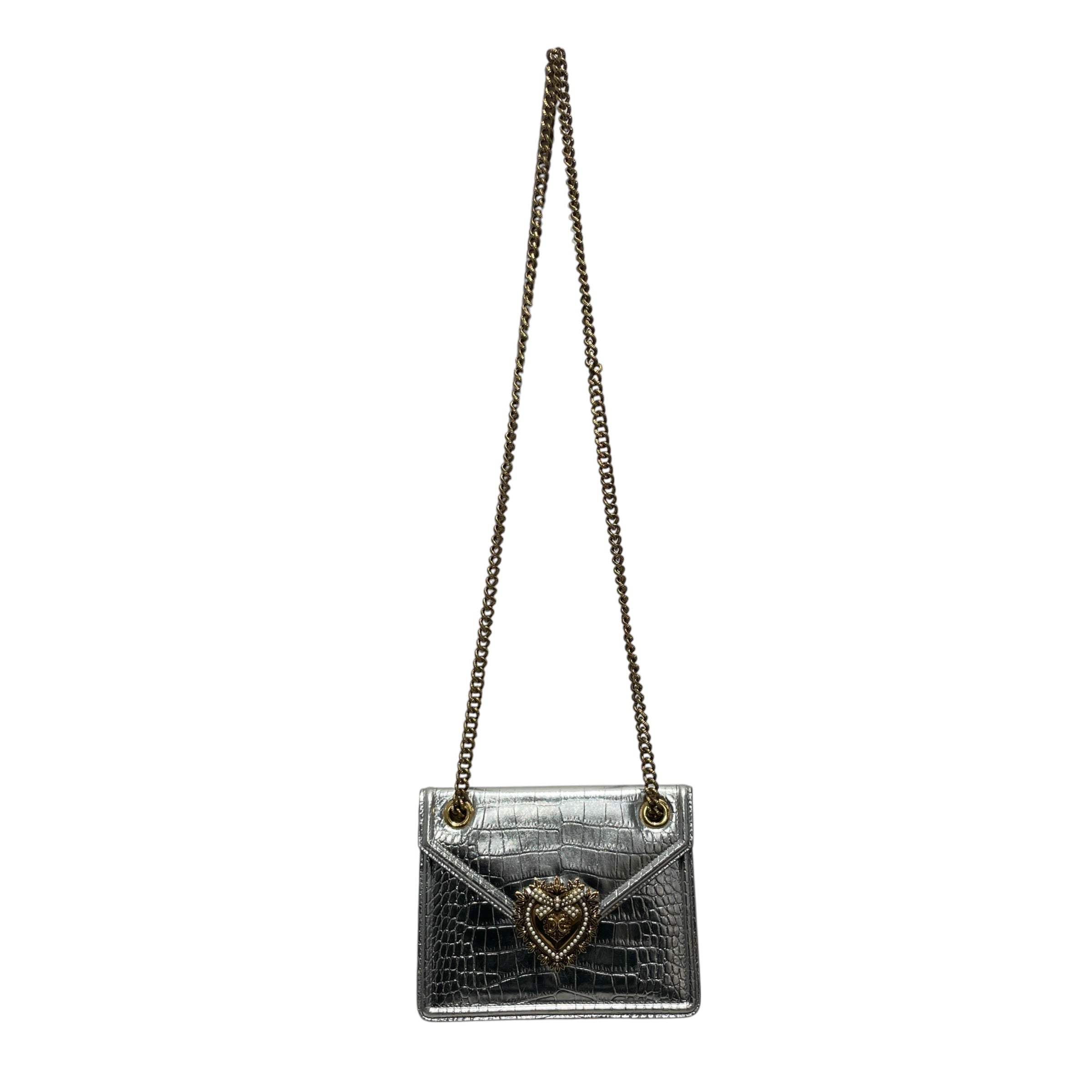 DOLCE&GABBANA/Cross Body Bag/Leather/SLV/embossed leather devotion view 1