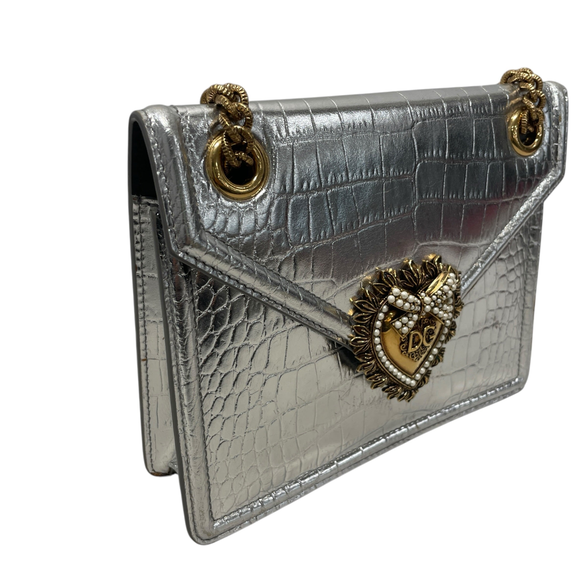 DOLCE&GABBANA/Cross Body Bag/Leather/SLV/embossed leather devotion view 6