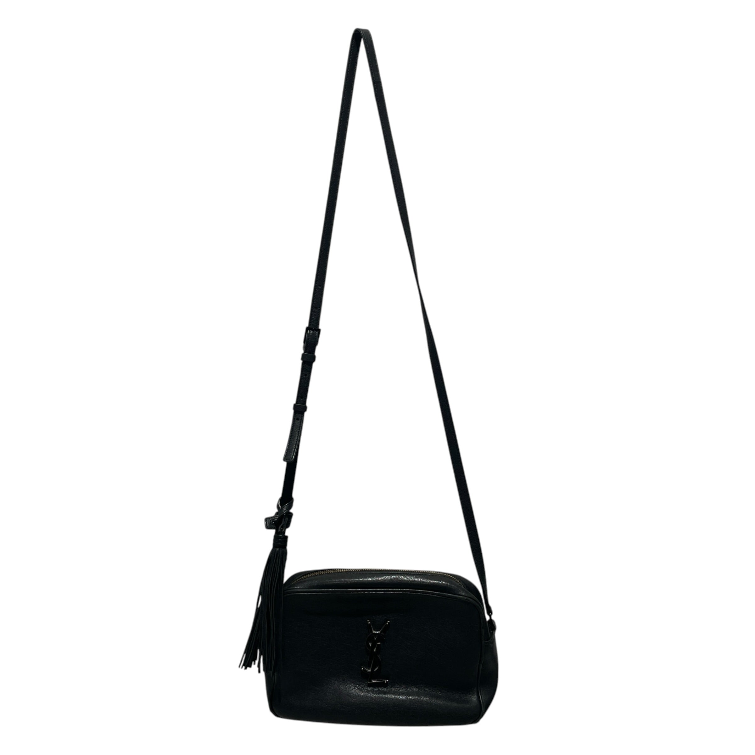 YVES SAINT LAURENT/Cross Body Bag/Leather/BLK/monogram lou camera bag view 1