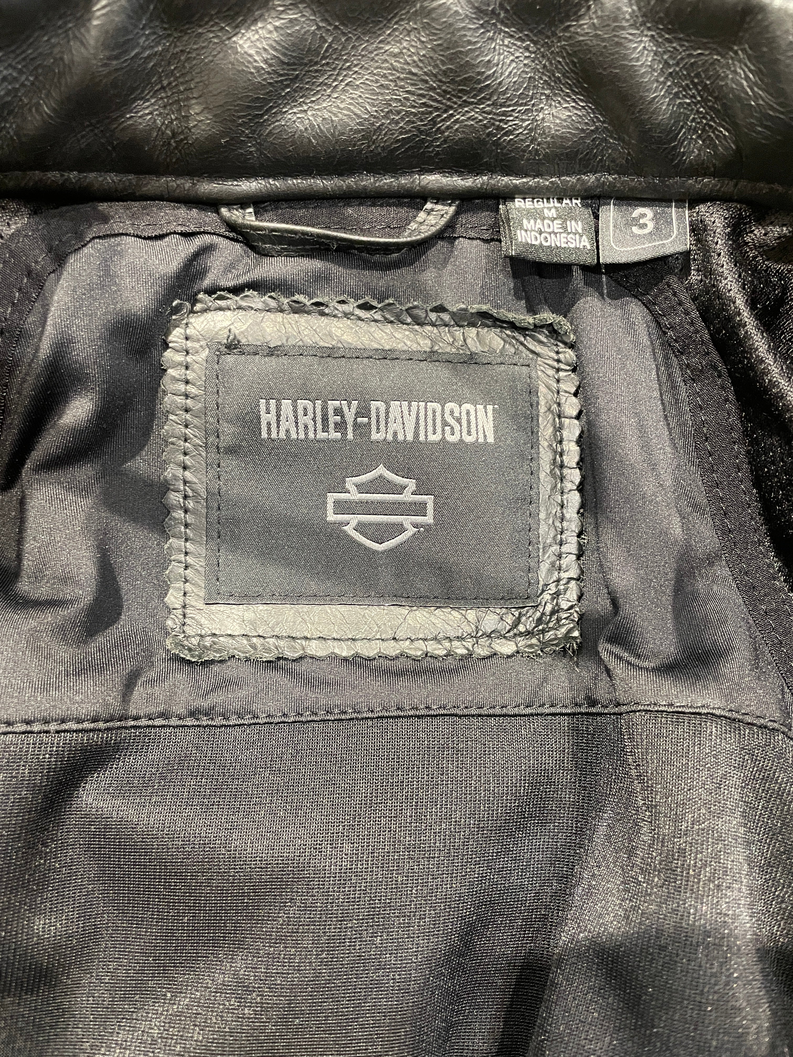 HARLEY DAVIDSON/Riders Jkt (S)/M/Leather/BLK/embossed logo view 3