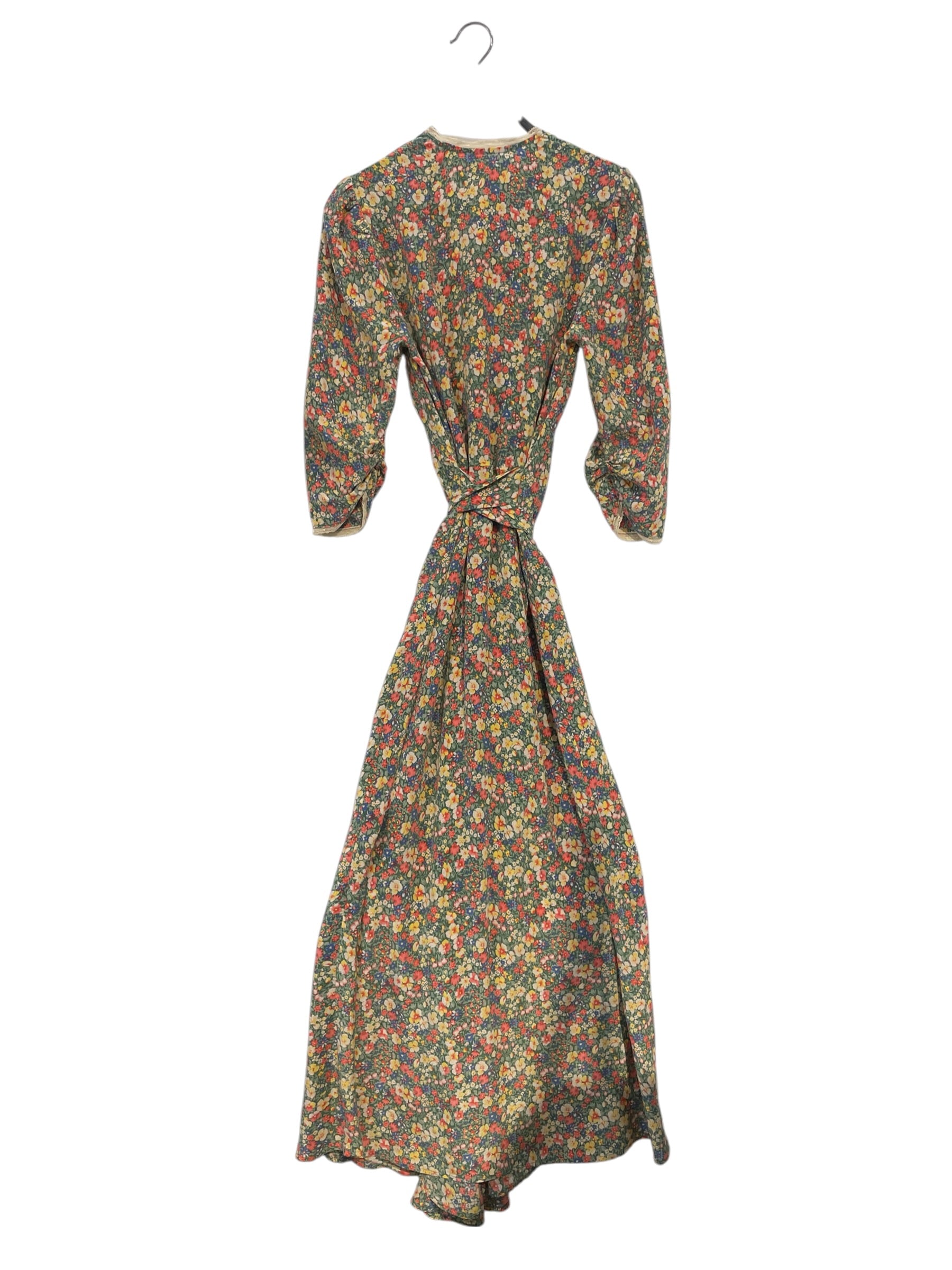 DOEN/3|4S Dress/S/Floral Pattern/Cotton/GRN/Maxi Length/PINK AND YELLOW FLOWERS view 2